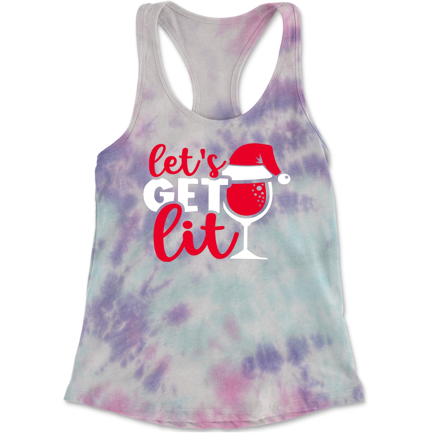 Let’s Get Lit Racerback Tank Top for Women Cotton Candy