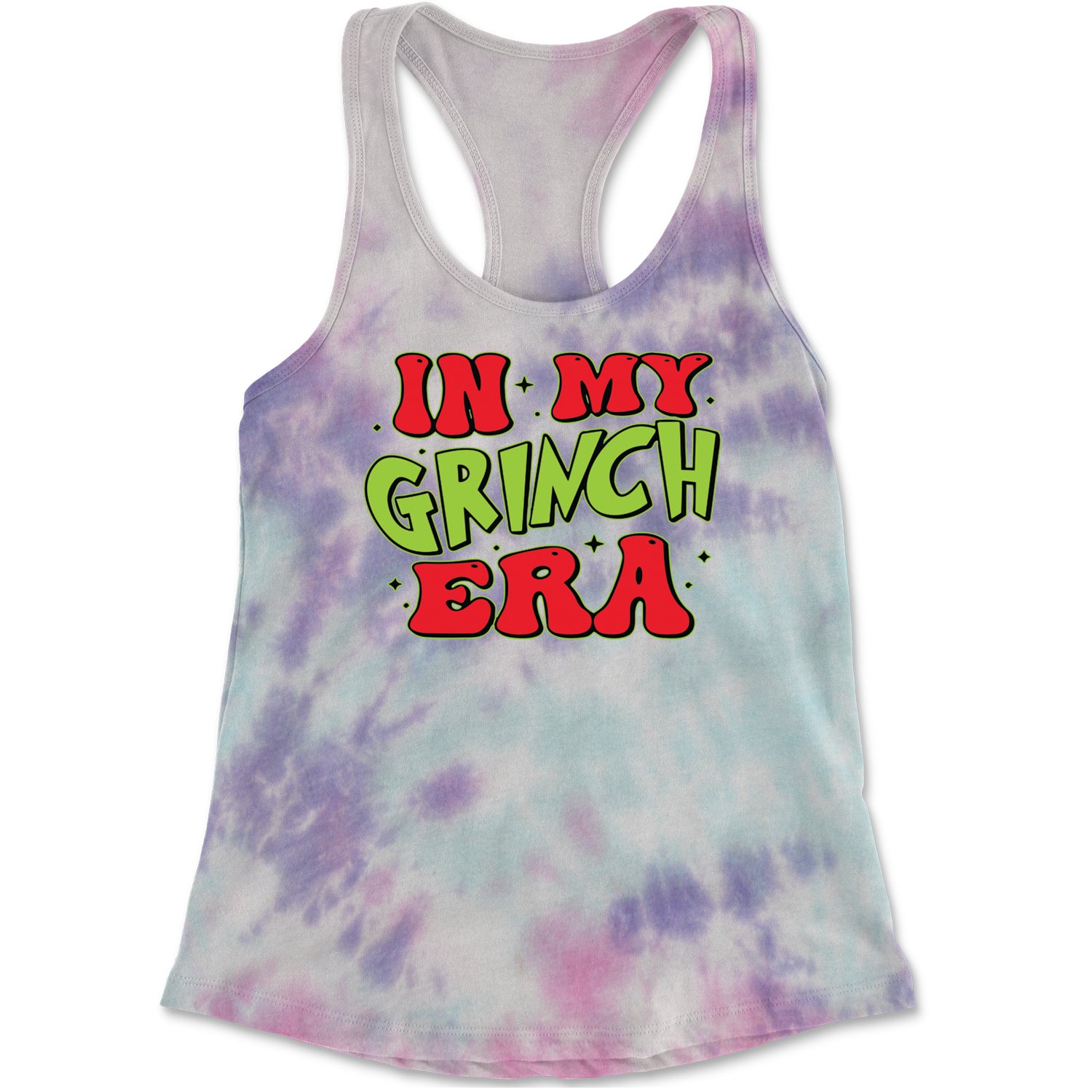 In My Gr-nch Era Jolly Merry Christmas Racerback Tank Top for Women Cotton Candy