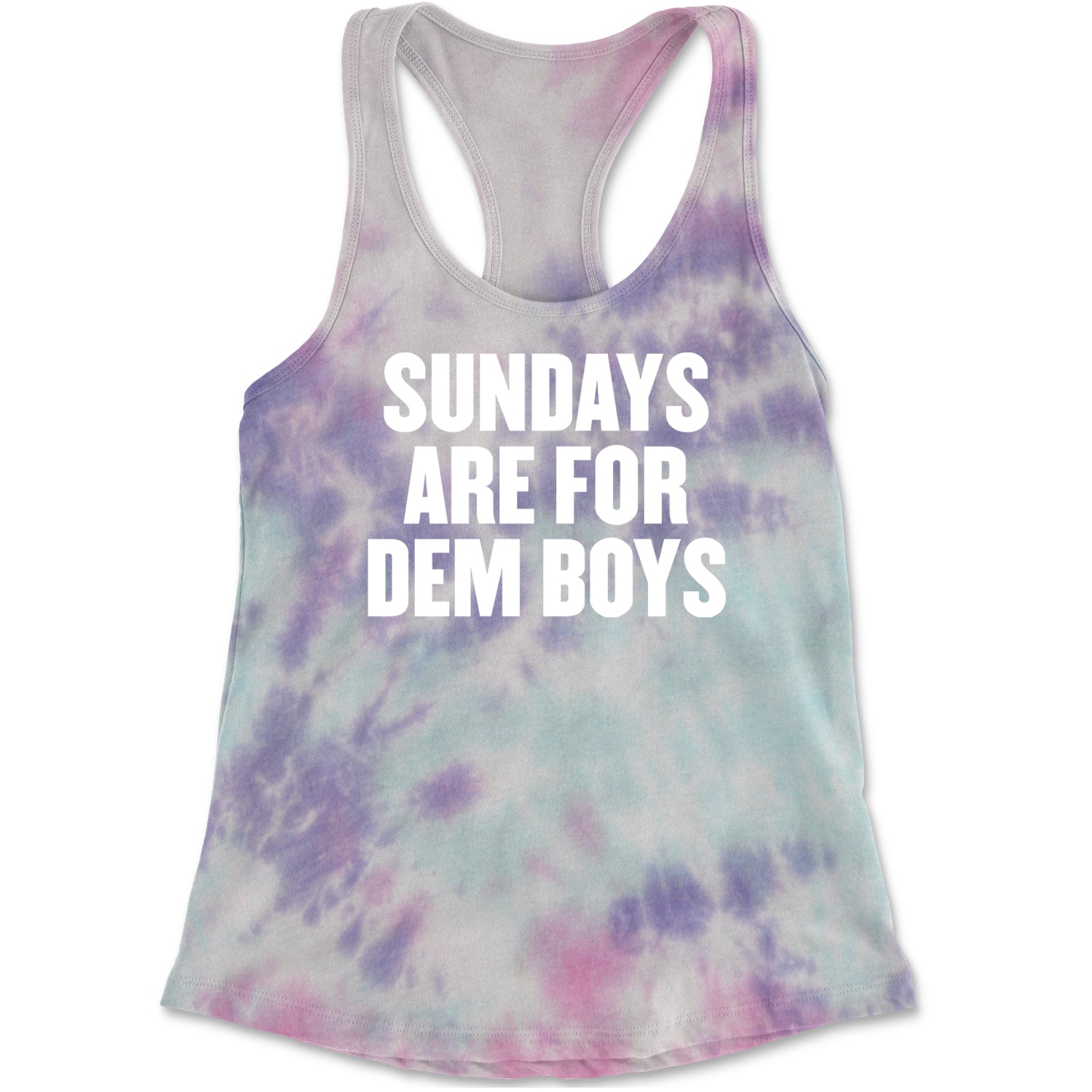 Sundays Are For Dem Boys Racerback Tank Top for Women Cotton Candy