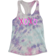 XOXO Pink Print Racerback Tank Top for Women Cotton Candy