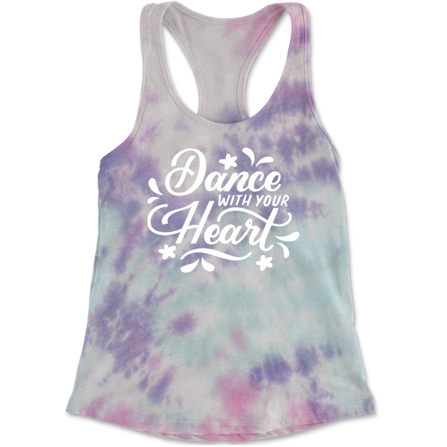 Dance With Your Heart Racerback Tank Top for Women Cotton Candy