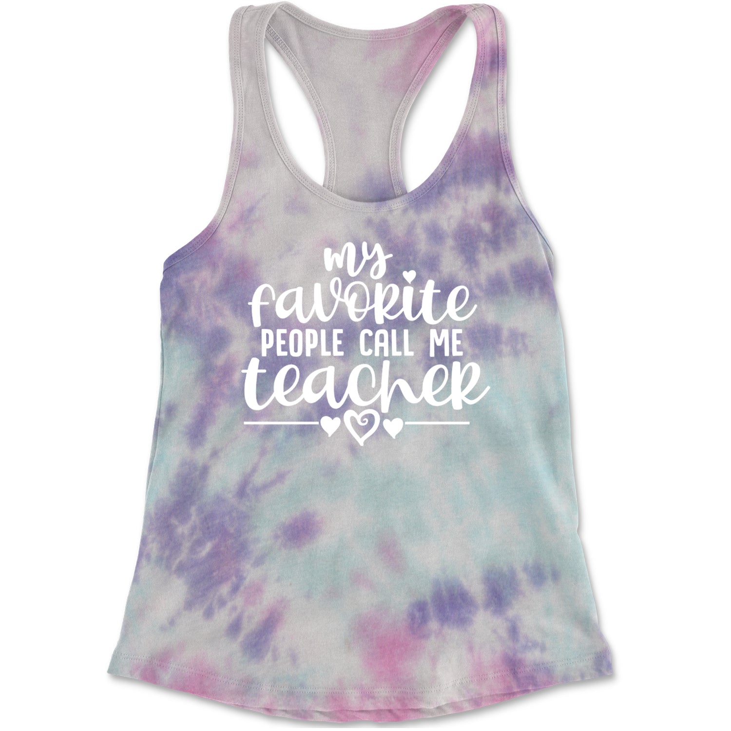 My Favorite People Call Me Teacher Racerback Tank Top for Women Cotton Candy