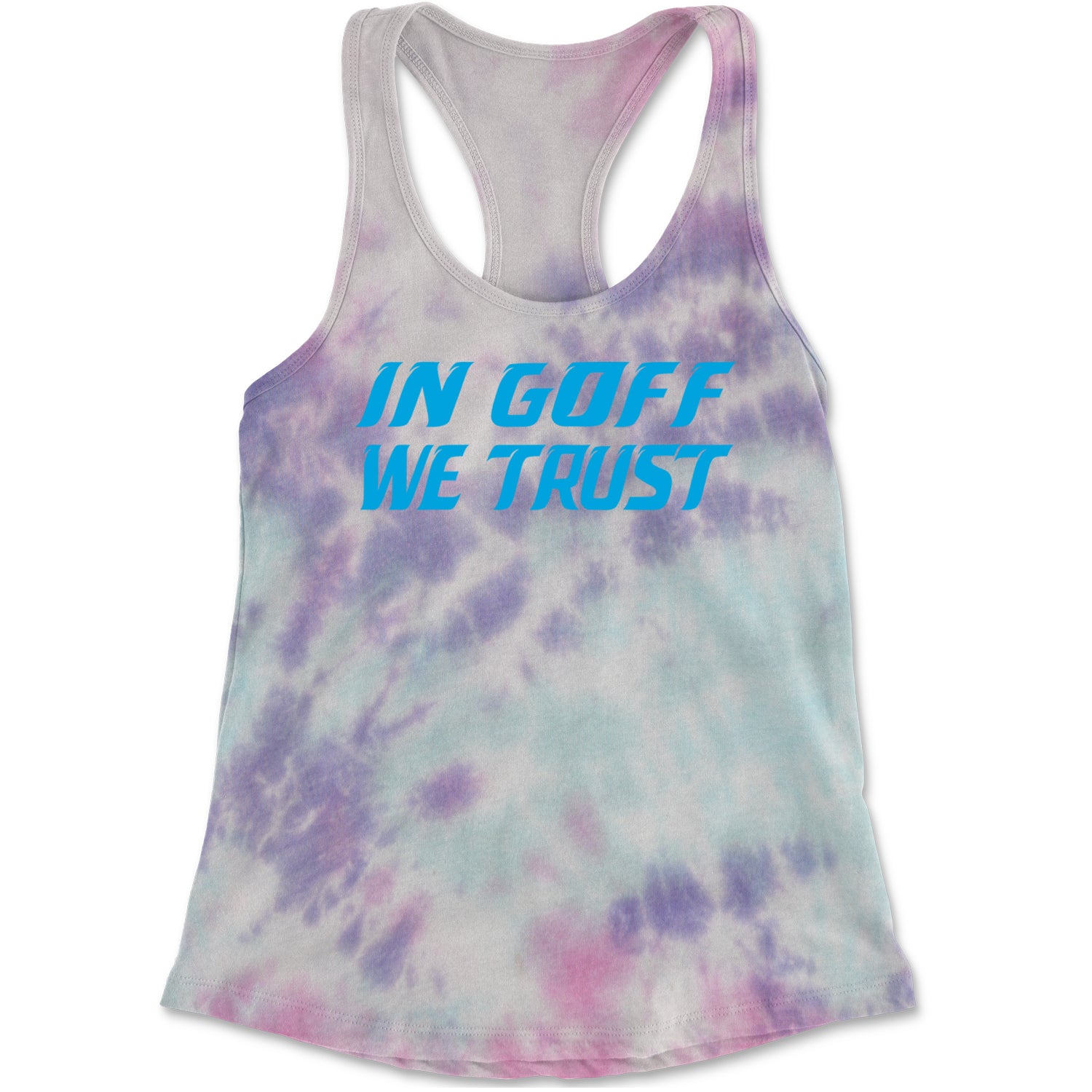 In Goff We Trust Detroit Racerback Tank Top for Women Cotton Candy