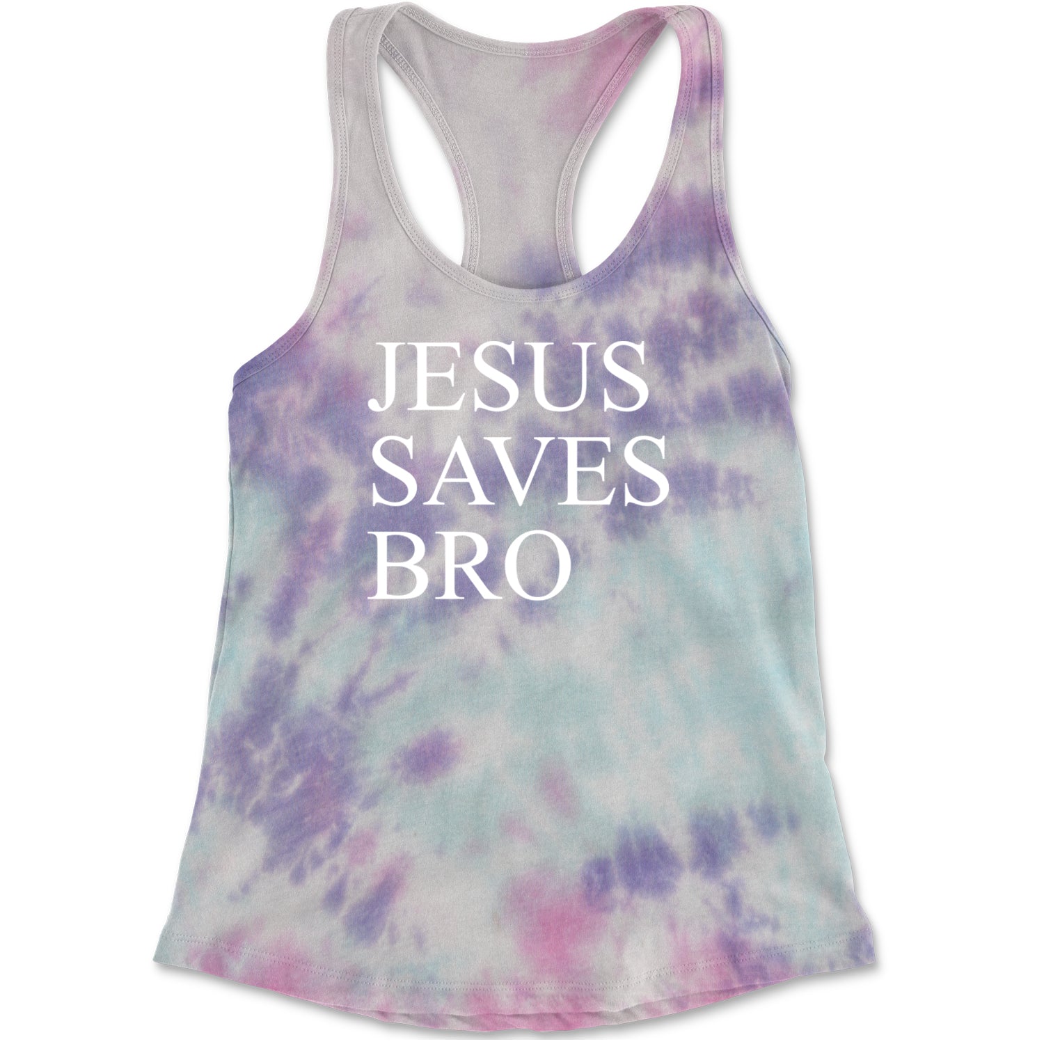 Jesus Saves Bro  Racerback Tank Top for Women Cotton Candy