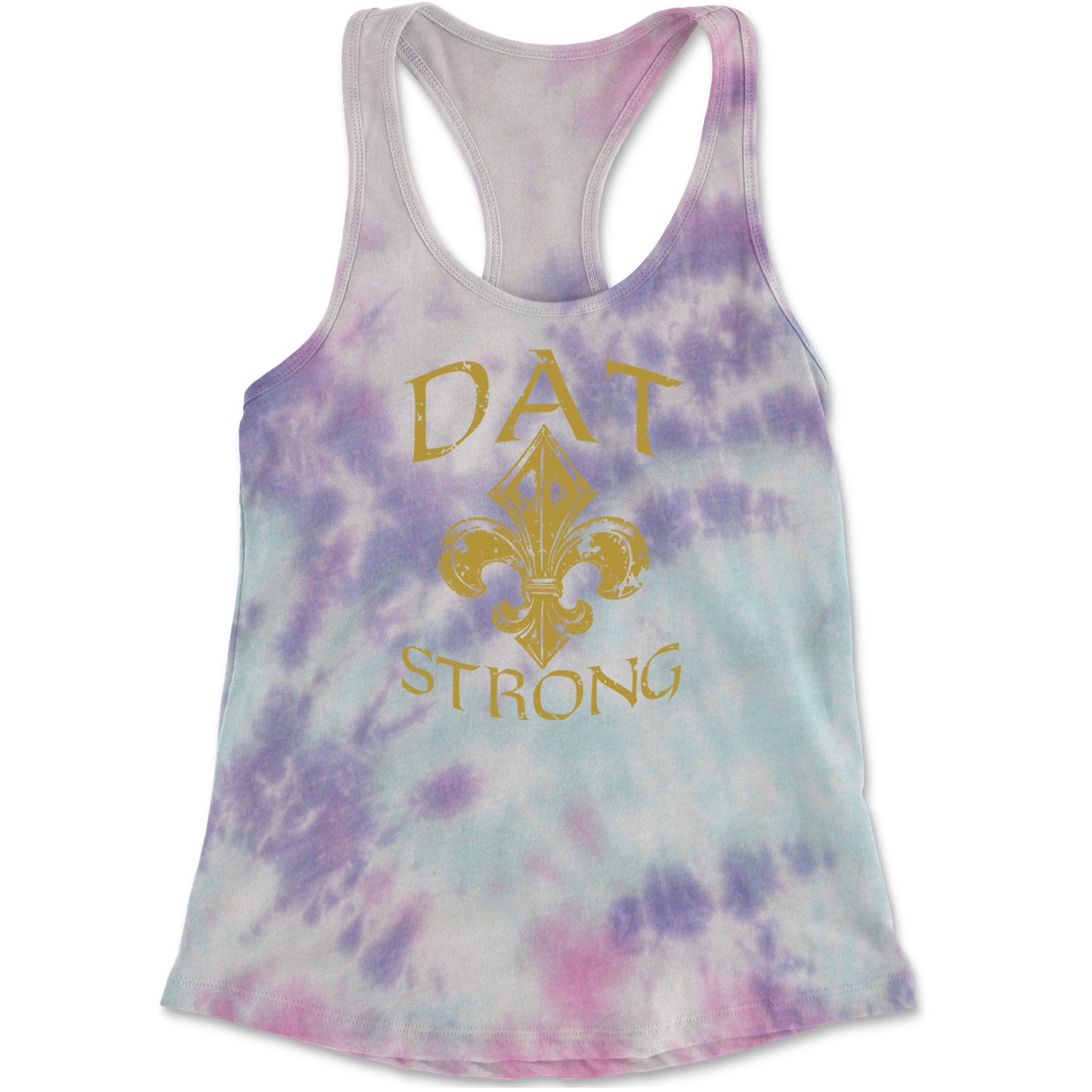 Dat Strong New Orleans   Racerback Tank Top for Women Cotton Candy