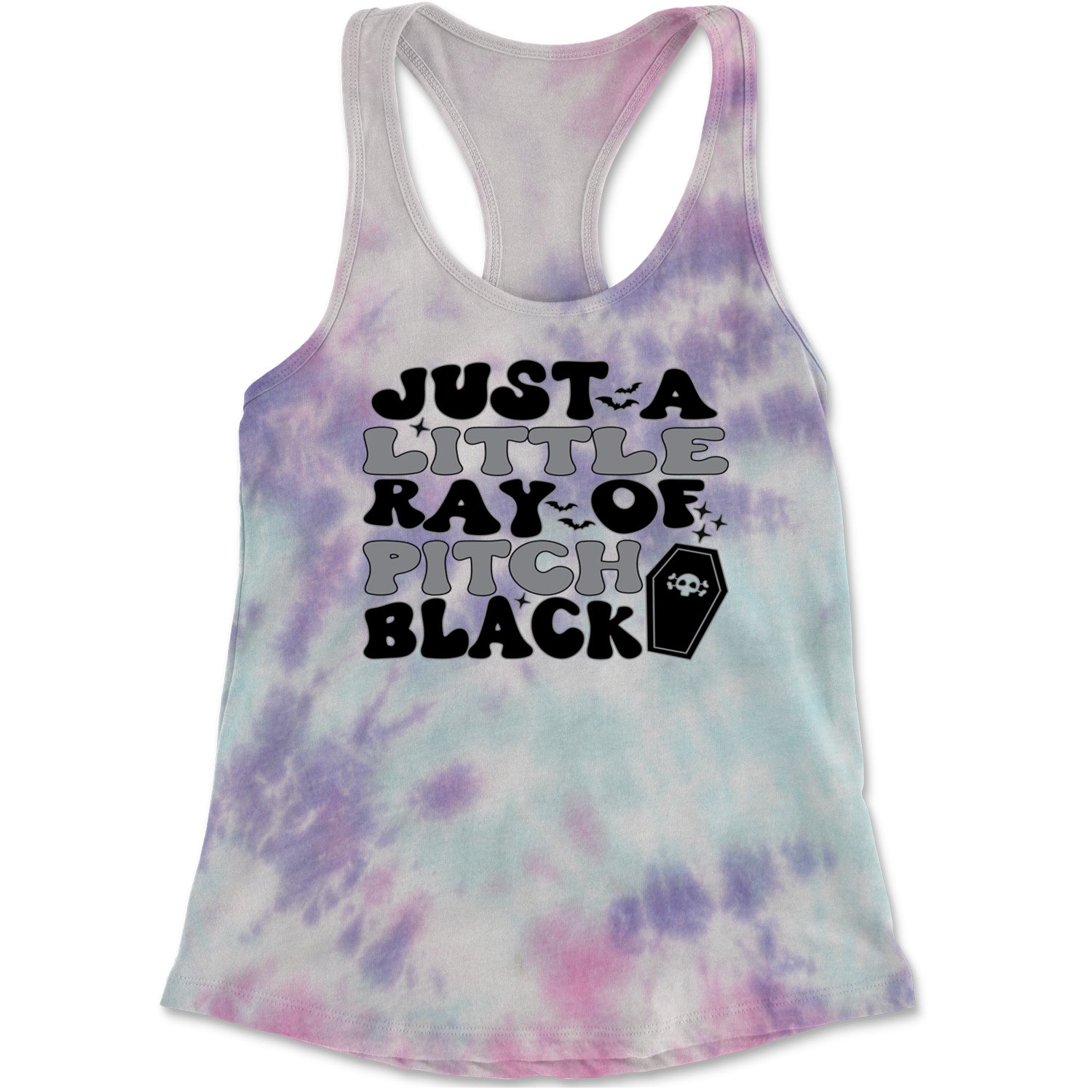 Just A Little Ray of Pitch Black Racerback Tank Top for Women Cotton Candy