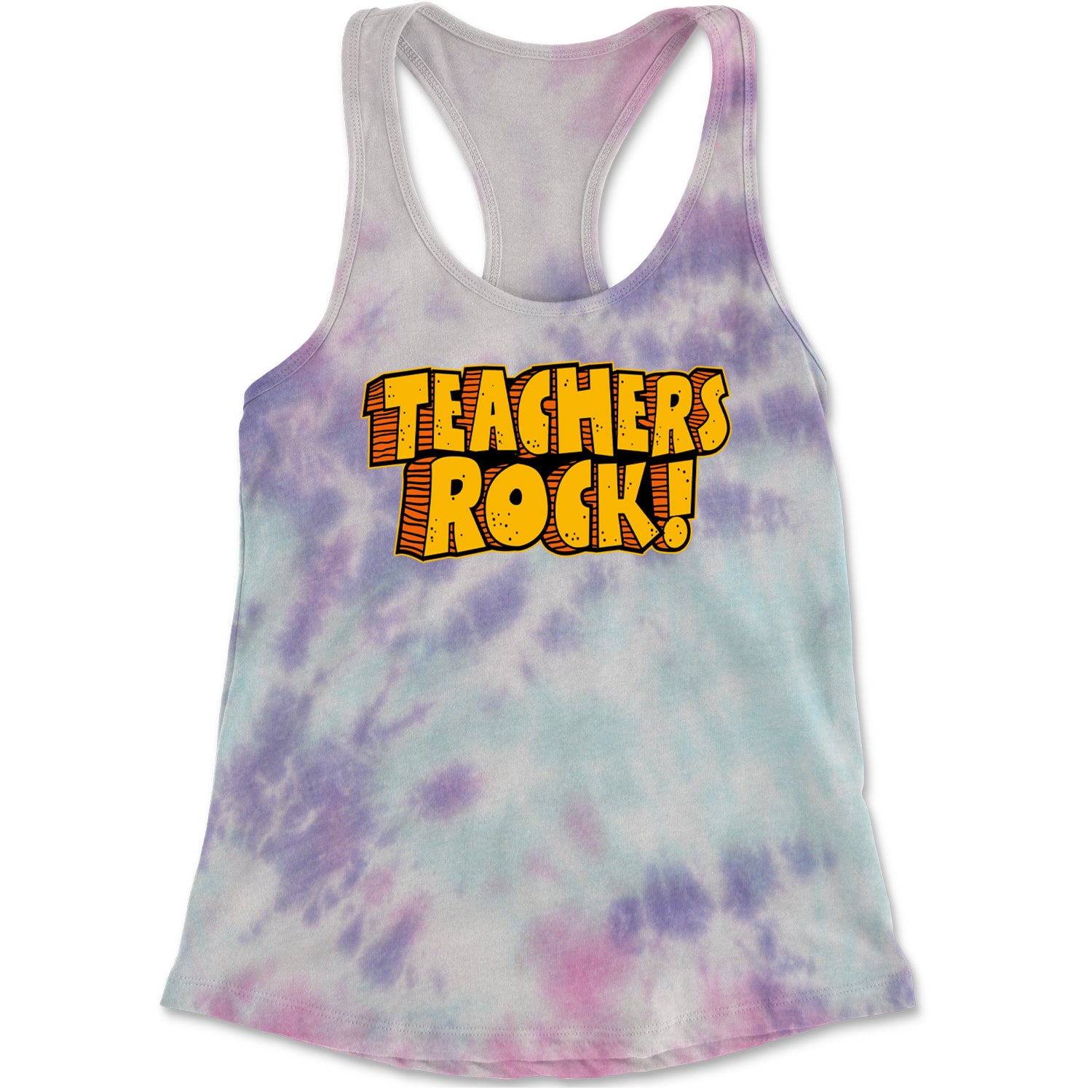 Teachers Rock Retro Racerback Tank Top for Women Eternity