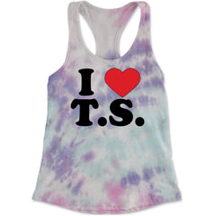I Heart T.S. Concert Music Lover  Racerback Tank Top for Women Cotton Candy