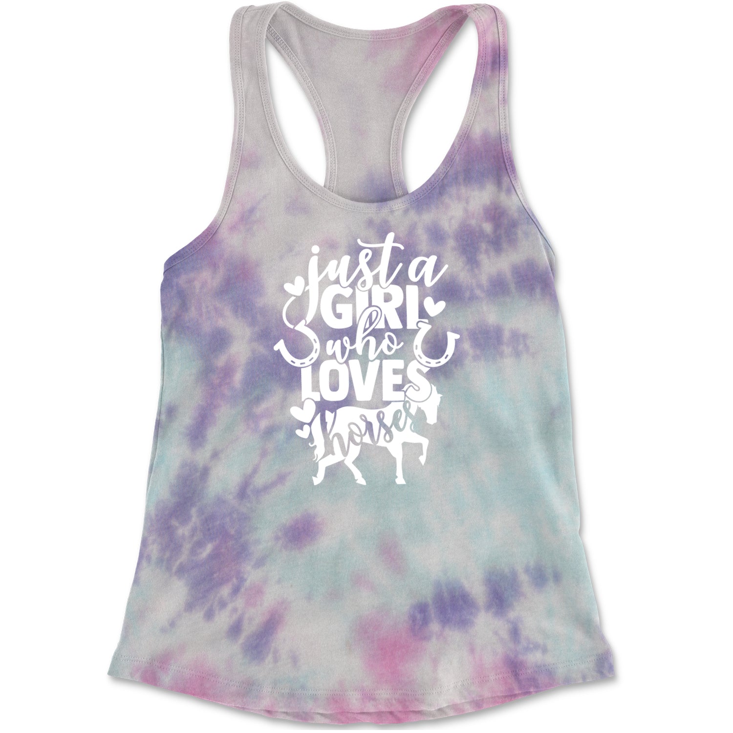 Just A Girl Who Loves Horses Racerback Tank Top for Women Cotton Candy