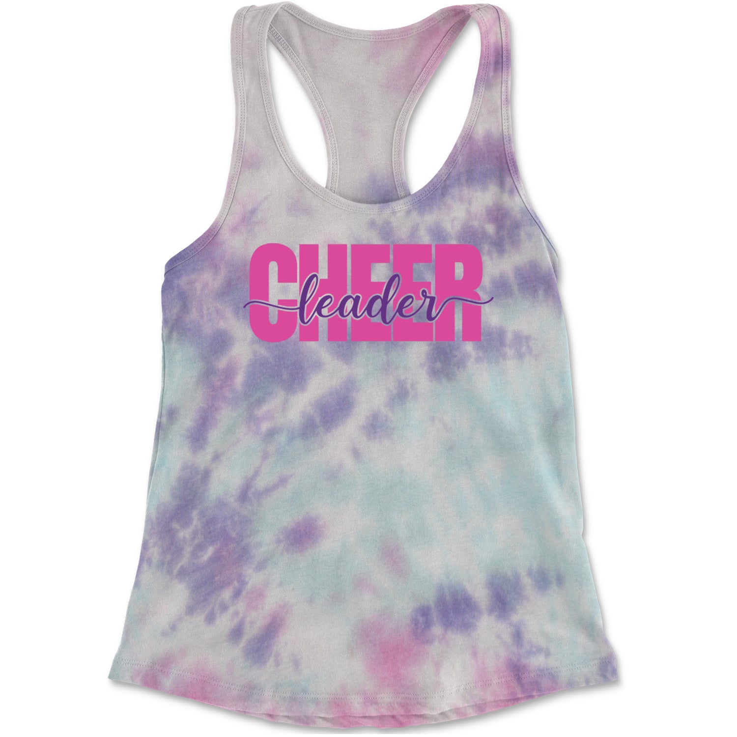 Cheerleader with Scripted Flair Racerback Tank Top for Women Cotton Candy