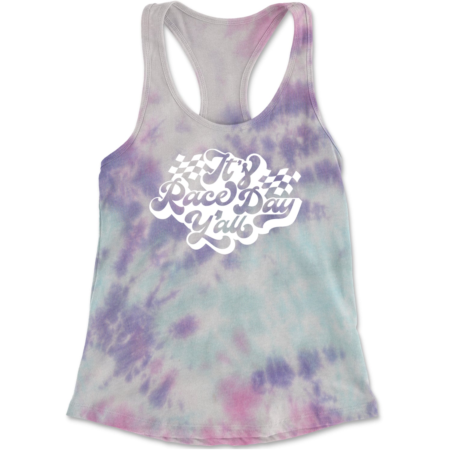 It's Race Day, Y'all Racerback Tank Top for Women Cotton Candy