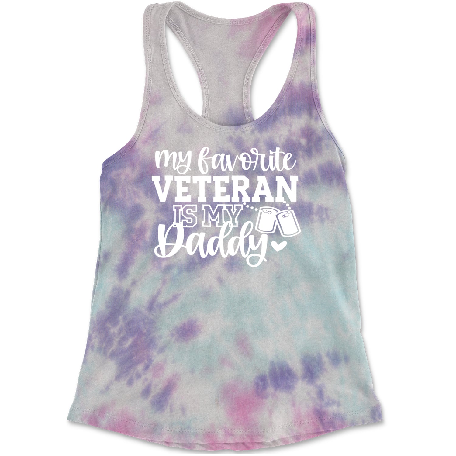 My Favorite Veteran Is My Daddy Racerback Tank Top for Women Cotton Candy