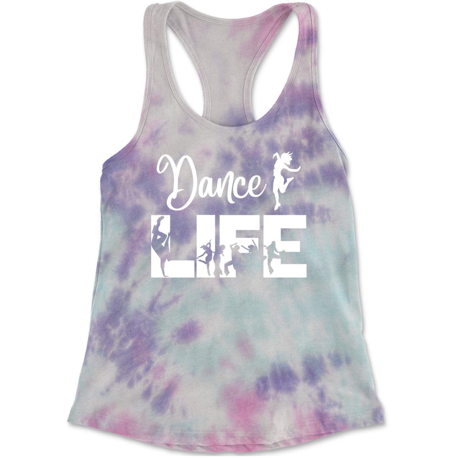 Dance Life Silhouette Dancers Racerback Tank Top for Women Cotton Candy