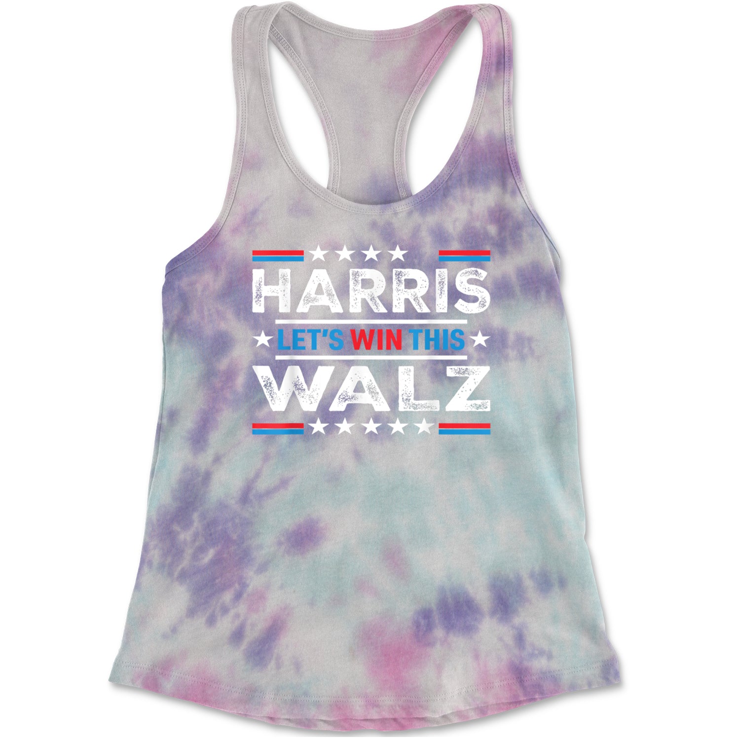 Kamala Harris and Tim Walz For President Racerback Tank Top for Women Cotton Candy