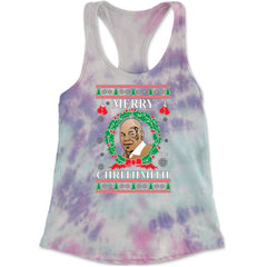Merry Chrithmith Ugly Christmas Racerback Tank Top for Women Cotton Candy