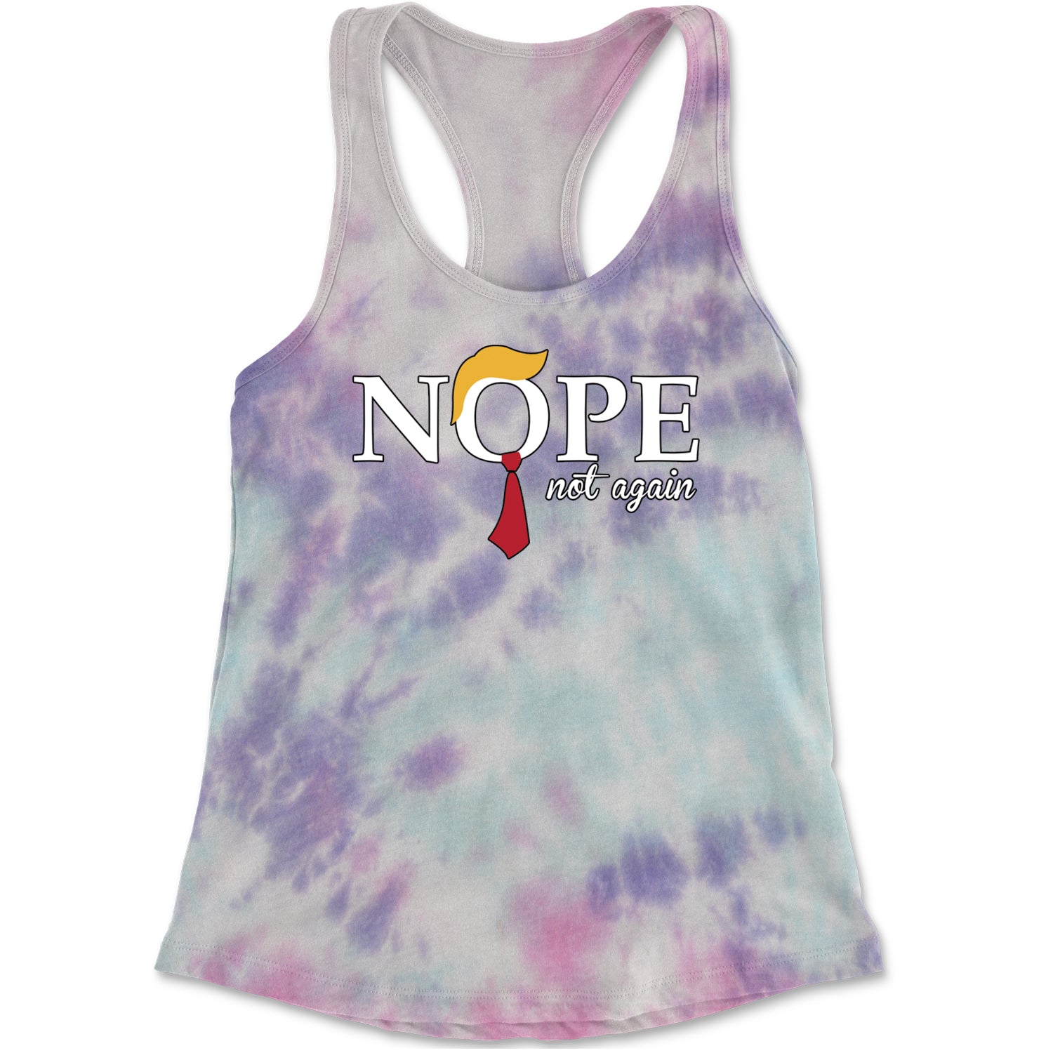 Nope Not Again Anti-Trump 2024 Racerback Tank Top for Women Cotton Candy