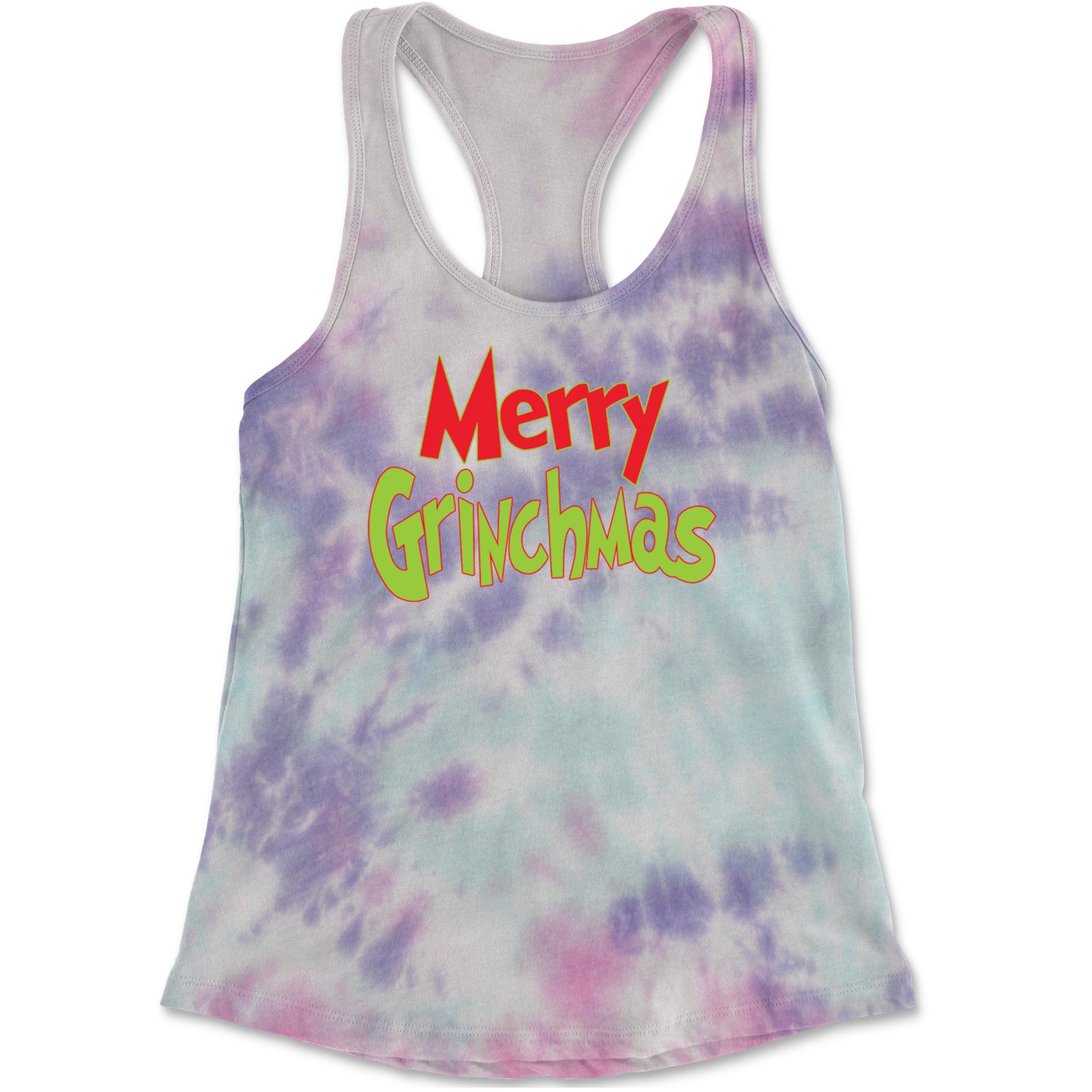 Merry Grinchmas Jolly Merry Christmas Racerback Tank Top for Women Cotton Candy