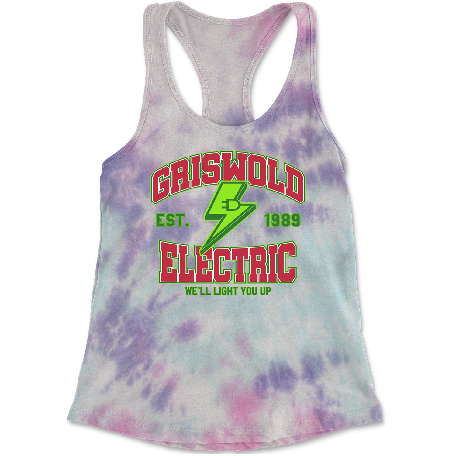 Griswold Electric We'll Light You Up Racerback Tank Top for Women Cotton Candy