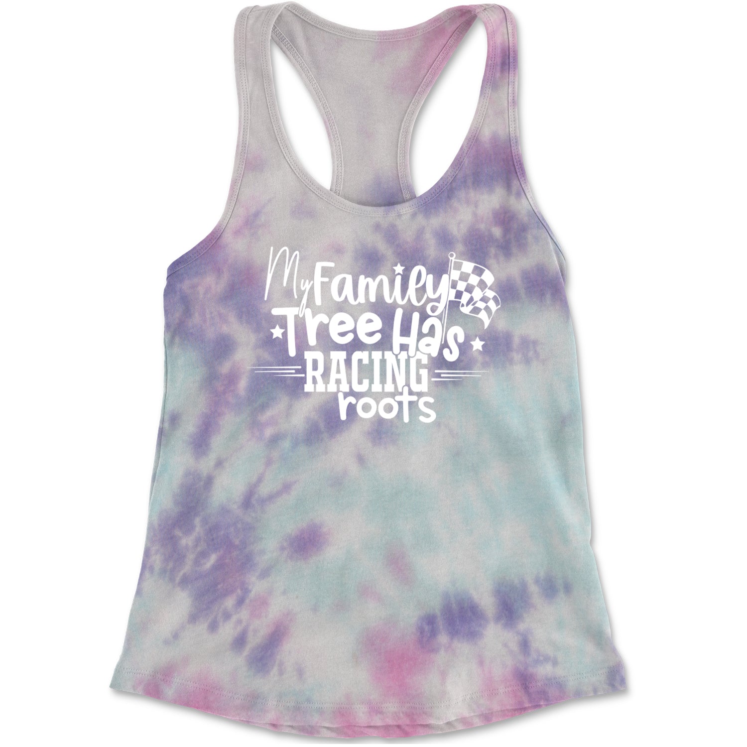 My Family Tree Has Racing Roots Racerback Tank Top for Women Cotton Candy