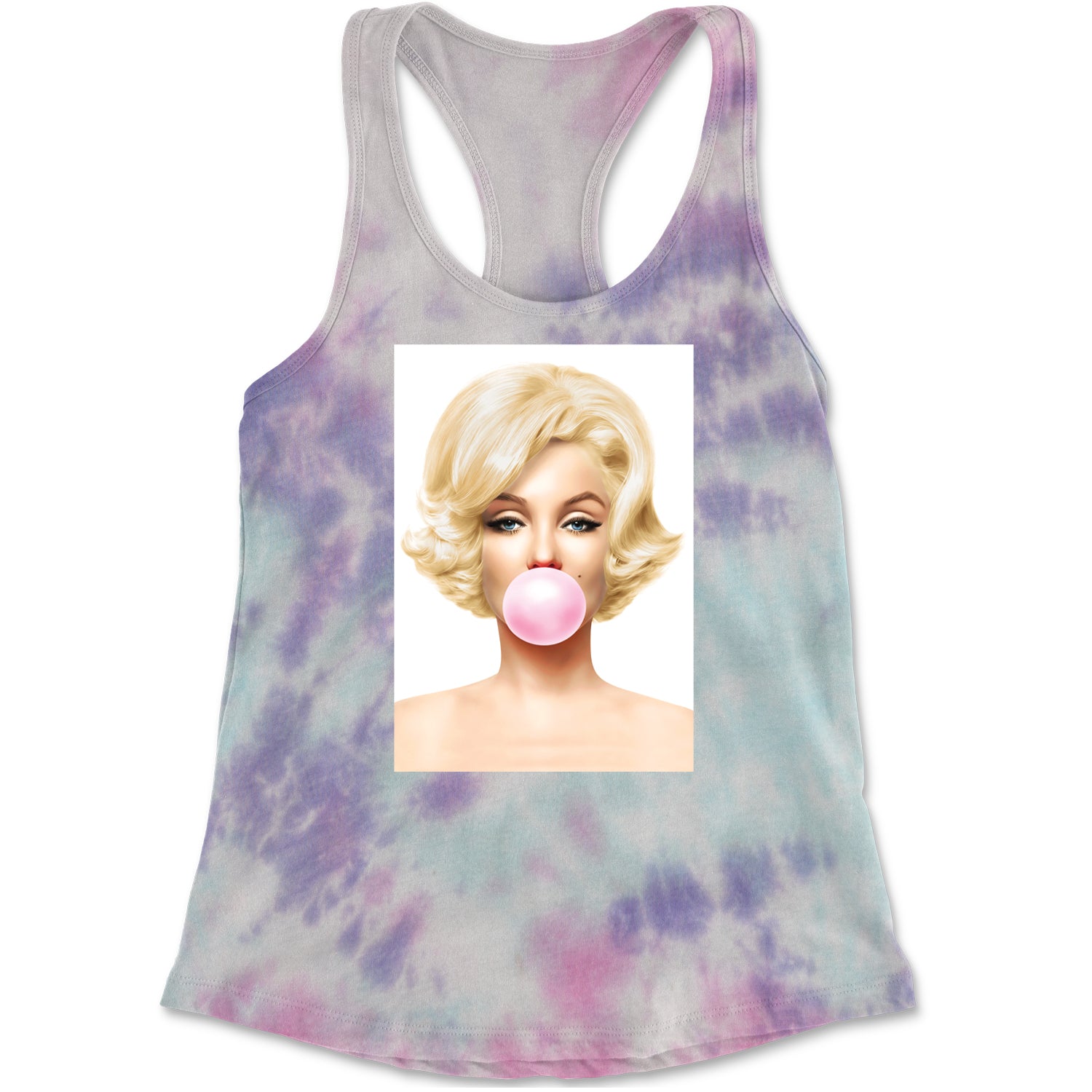 Ms. Monroe Pink Bubble Gum American Icon Racerback Tank Top for Women Cotton Candy