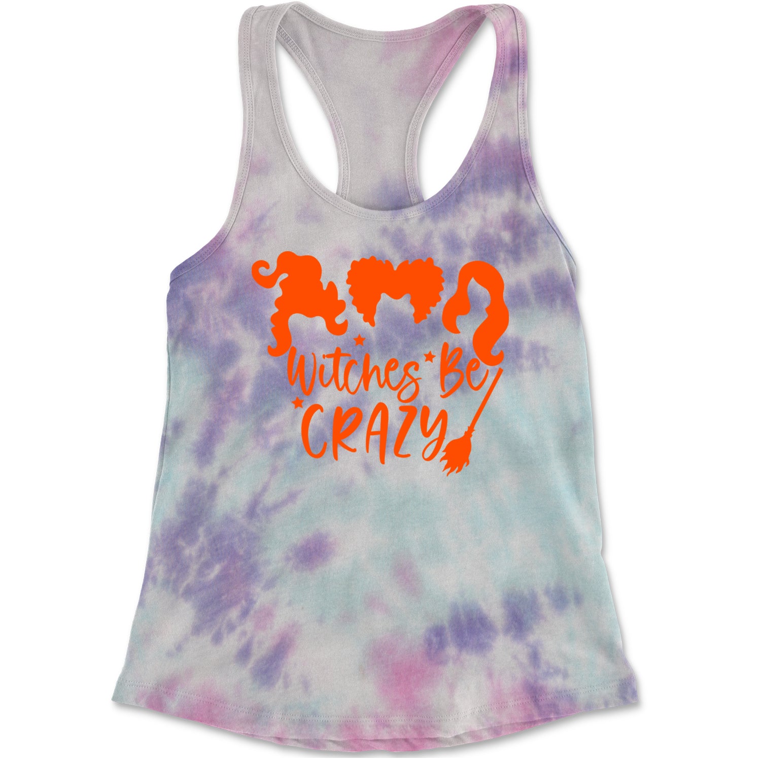 Witches Be Crazy Hocus Pocus Racerback Tank Top for Women Cotton Candy