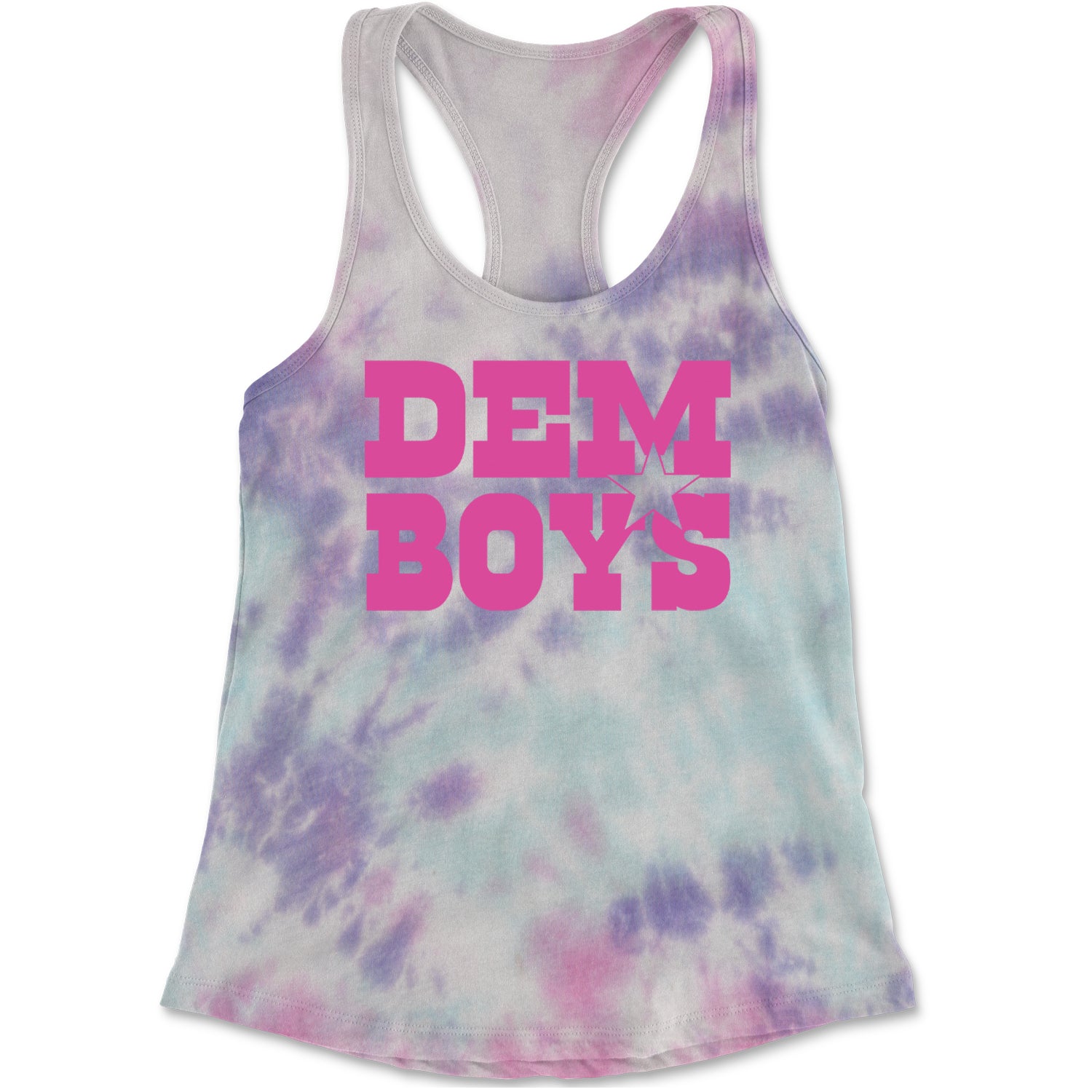 Dem Boys Hot Pink Dallas  Racerback Tank Top for Women Cotton Candy