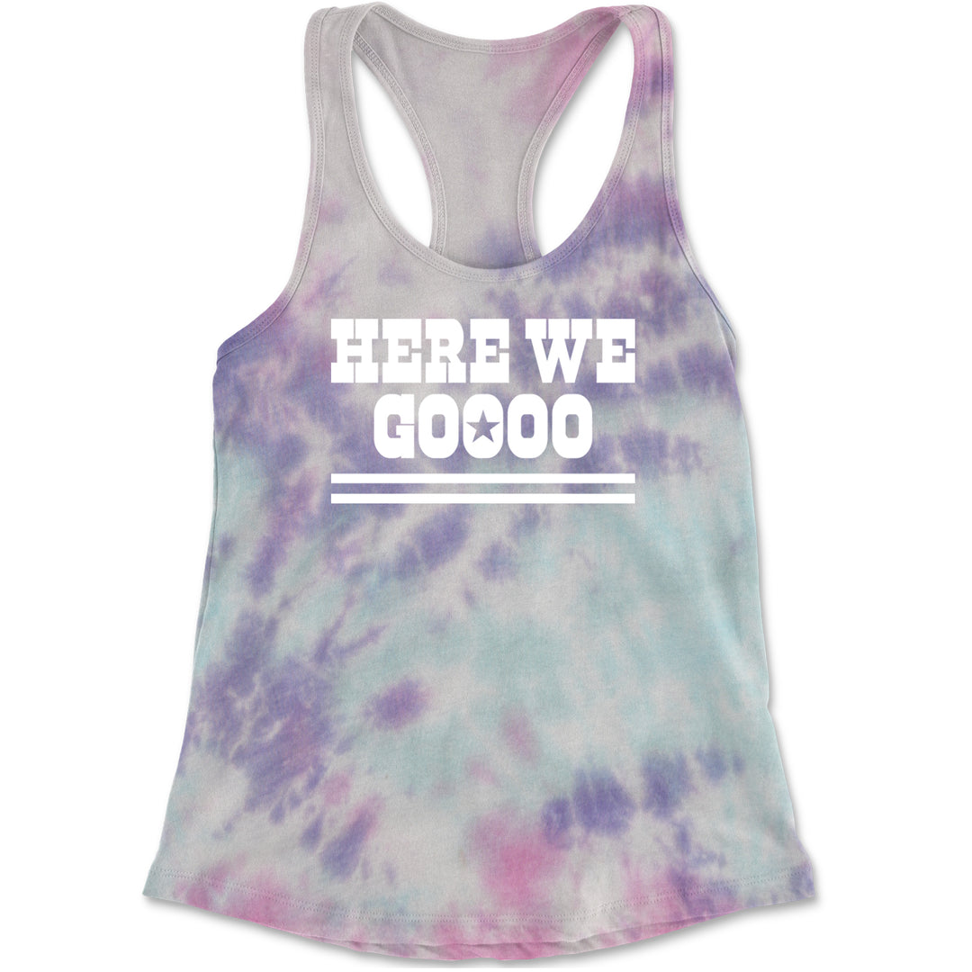Here We Go Dem Boys Dallas Football Racerback Tank Top for Women Cotton Candy