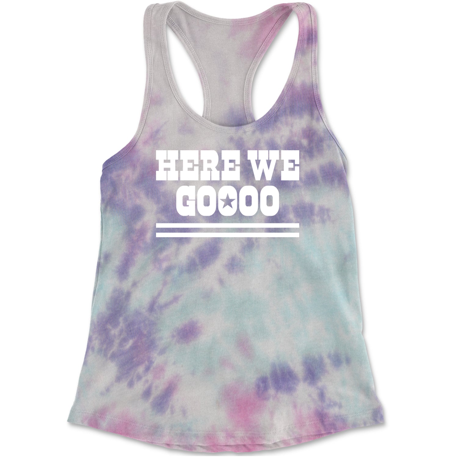 Here We Go Dem Boys Dallas Football Racerback Tank Top for Women Cotton Candy