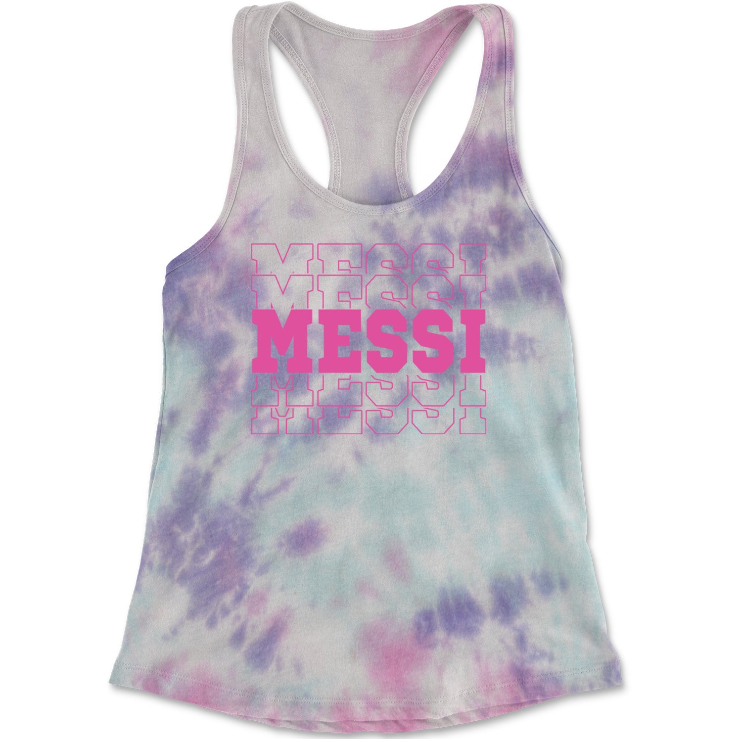 Messi Miami Futbol Racerback Tank Top for Women Cotton Candy