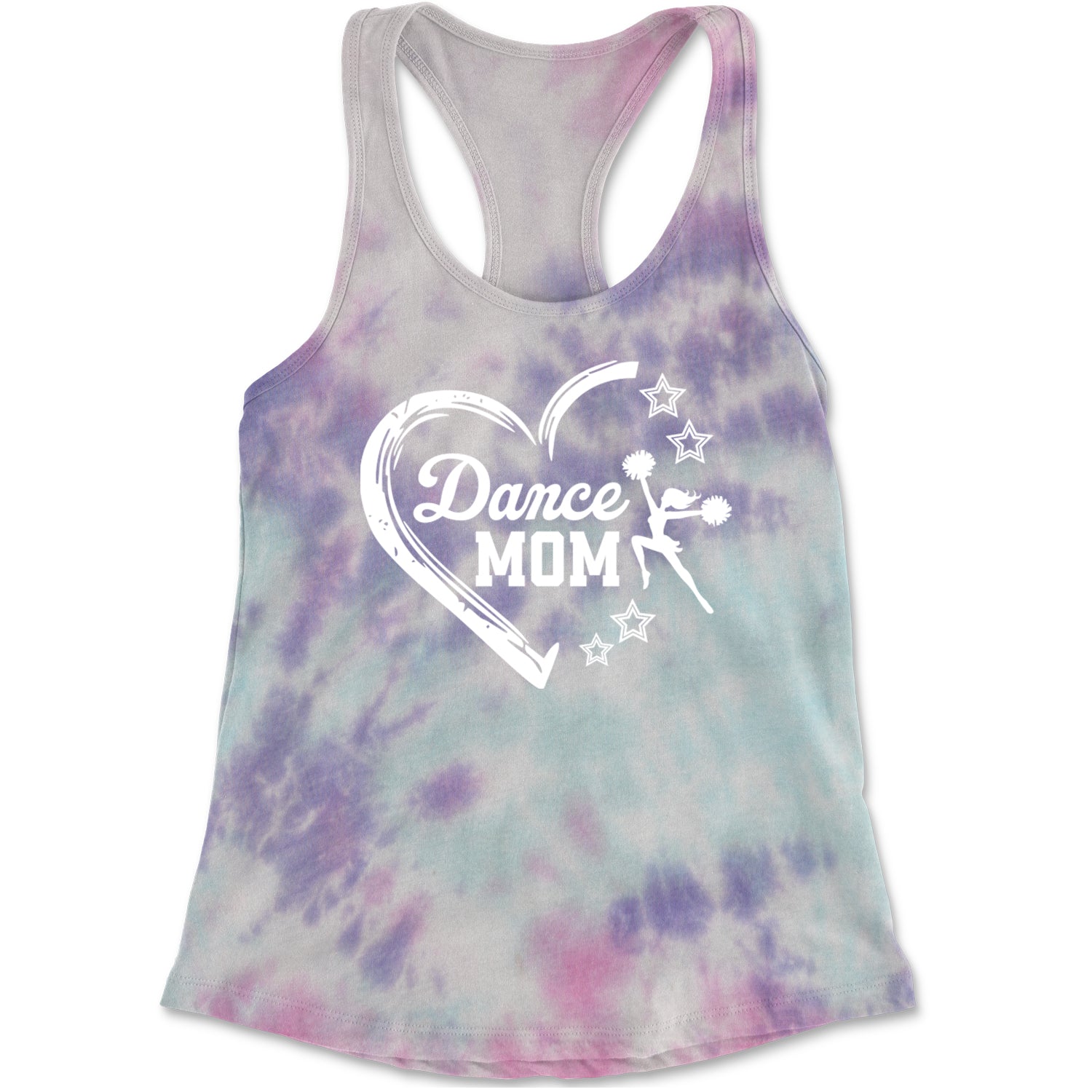 Heart Dance Mom Love Racerback Tank Top for Women Cotton Candy