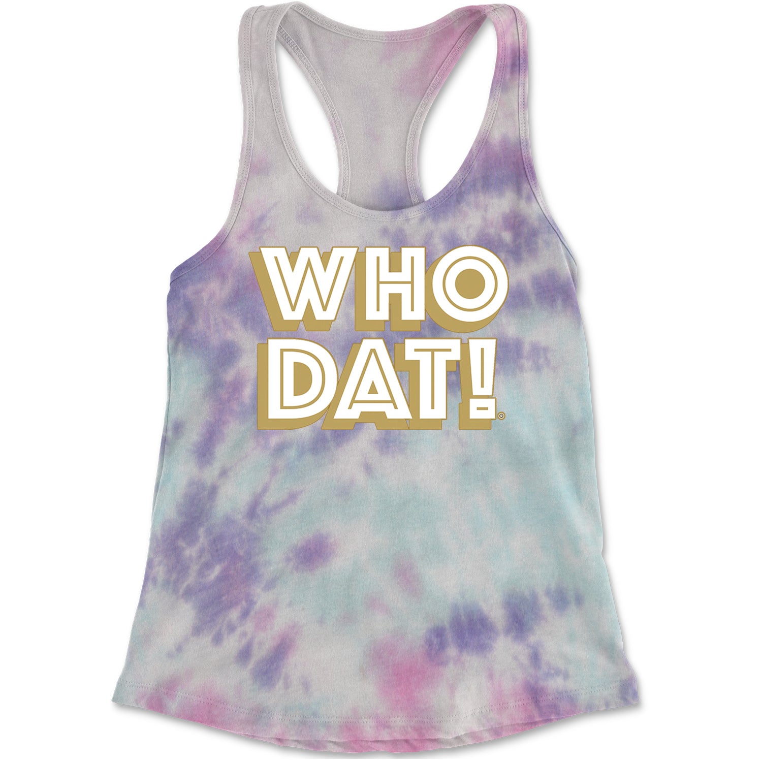 Who Dat Nation Big Bold New Orleans Racerback Tank Top for Women Cotton Candy