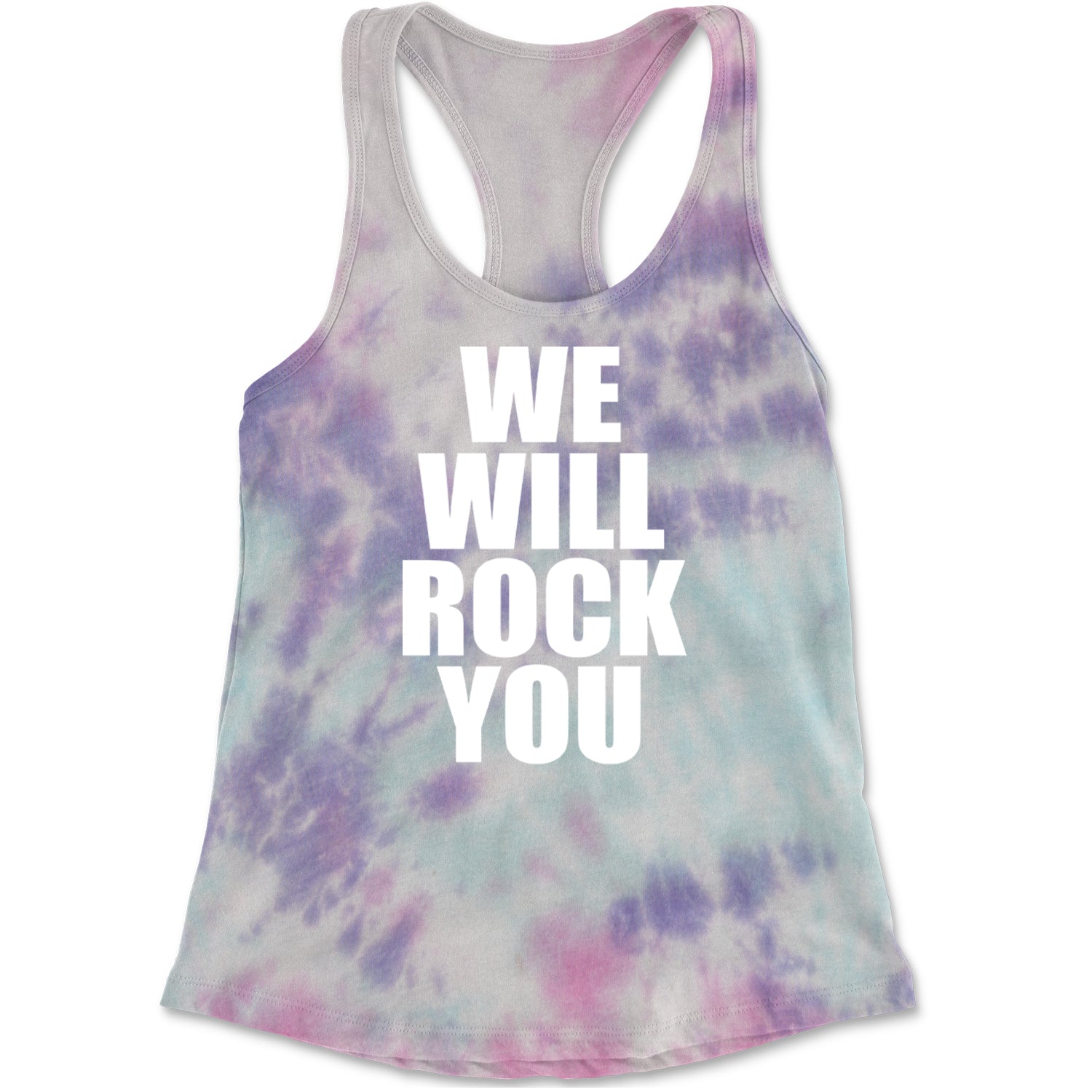 We Will Rock You Racerback Tank Top for Women Cotton Candy