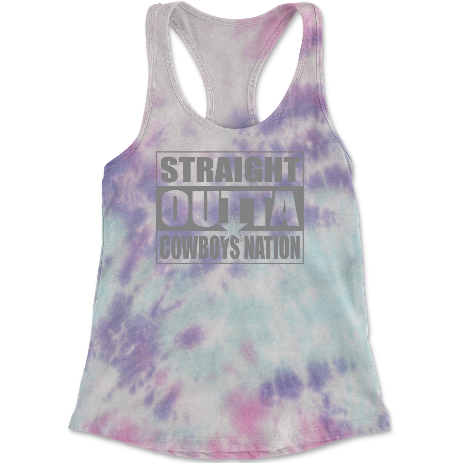 Straight Outta Cowboys Nation   Racerback Tank Top for Women Cotton Candy