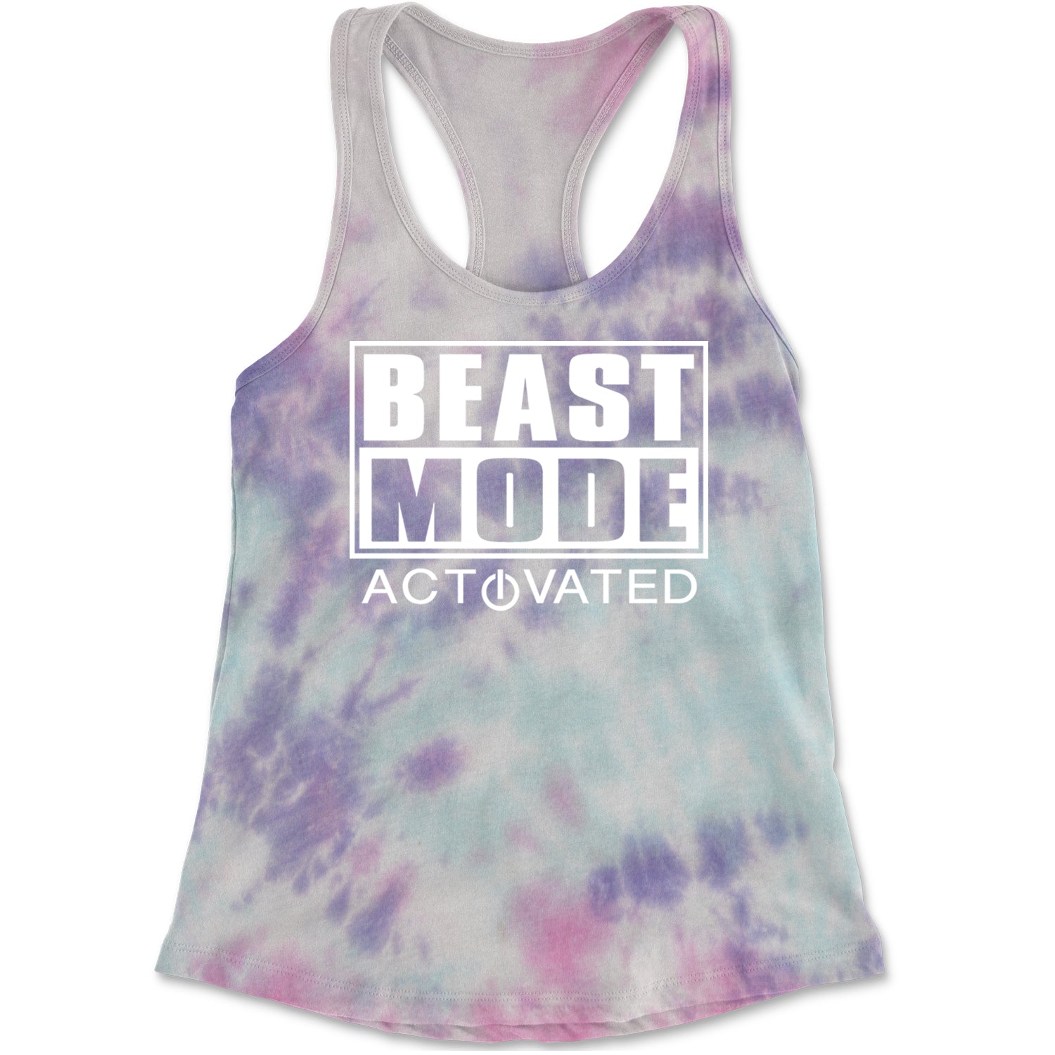 Activated Beast Mode Workout Gym Clothing Racerback Tank Top for Women Cotton Candy