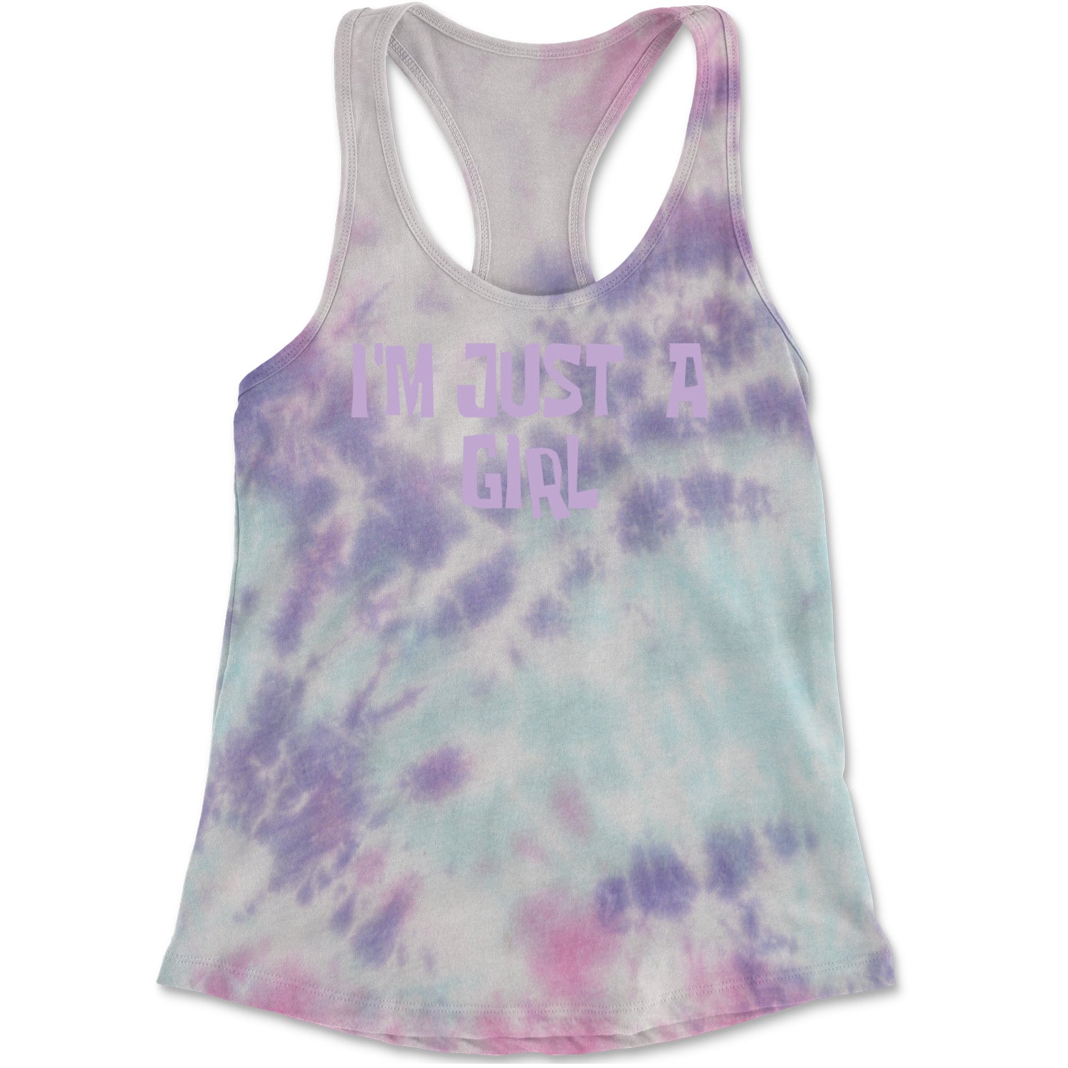 I'm Just A Girl Guts Music Racerback Tank Top for Women Cotton Candy