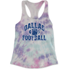 Dallas Distressed Football Racerback Tank Top for Women Cotton Candy