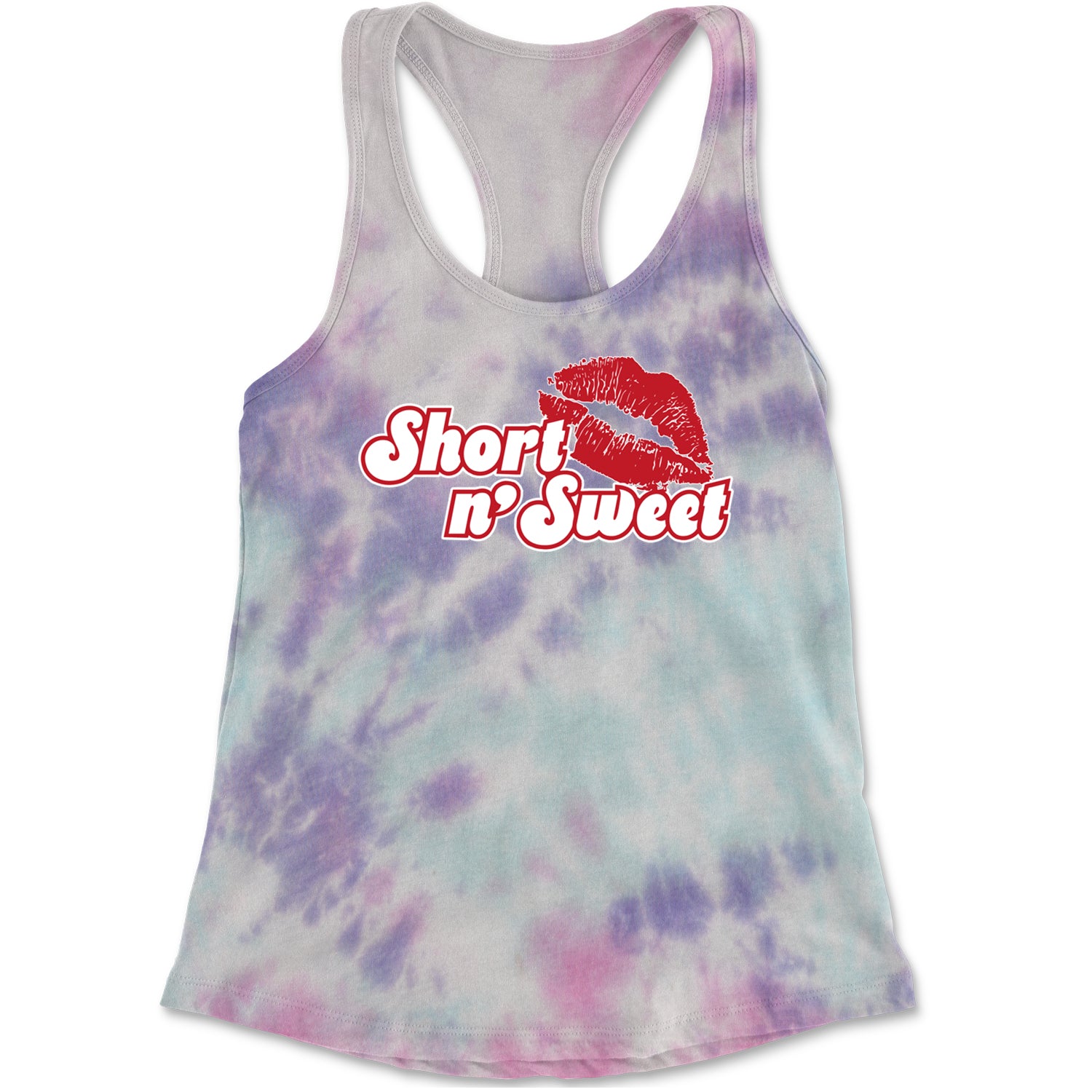 Short N' Sweet Red Lips Racerback Tank Top for Women Cotton Candy