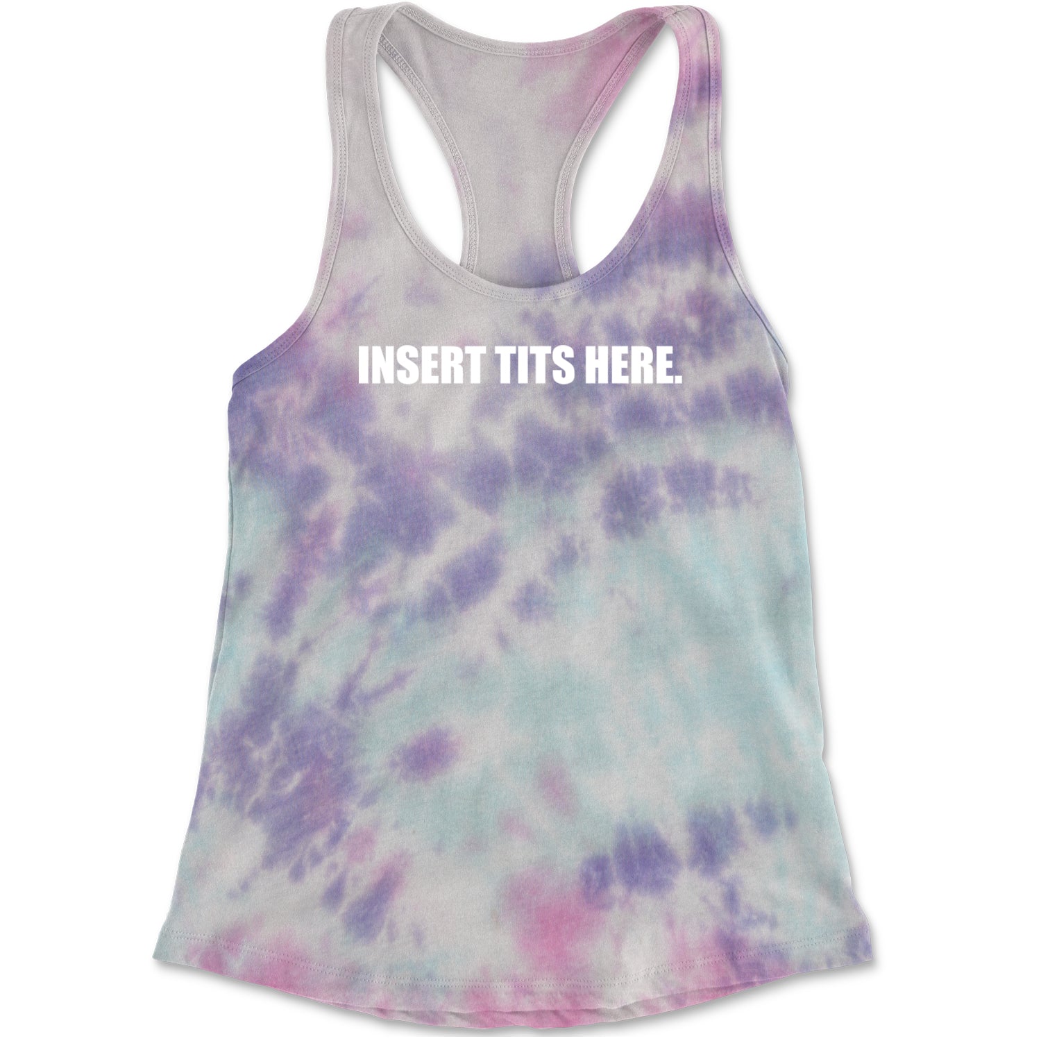 Insert Tits Here Brat Girl Racerback Tank Top for Women Cotton Candy