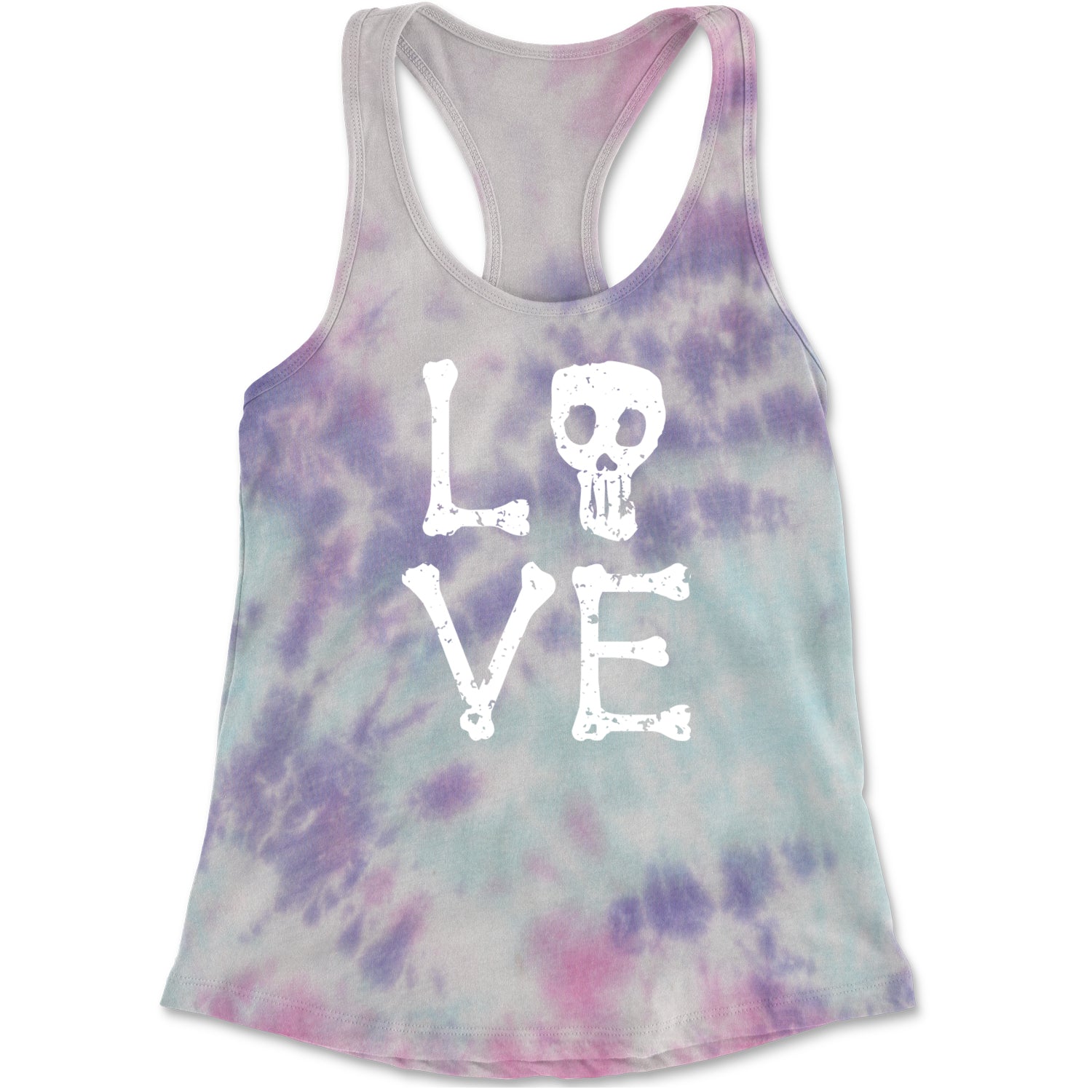 Love Skeleton Bones Racerback Tank Top for Women Cotton Candy