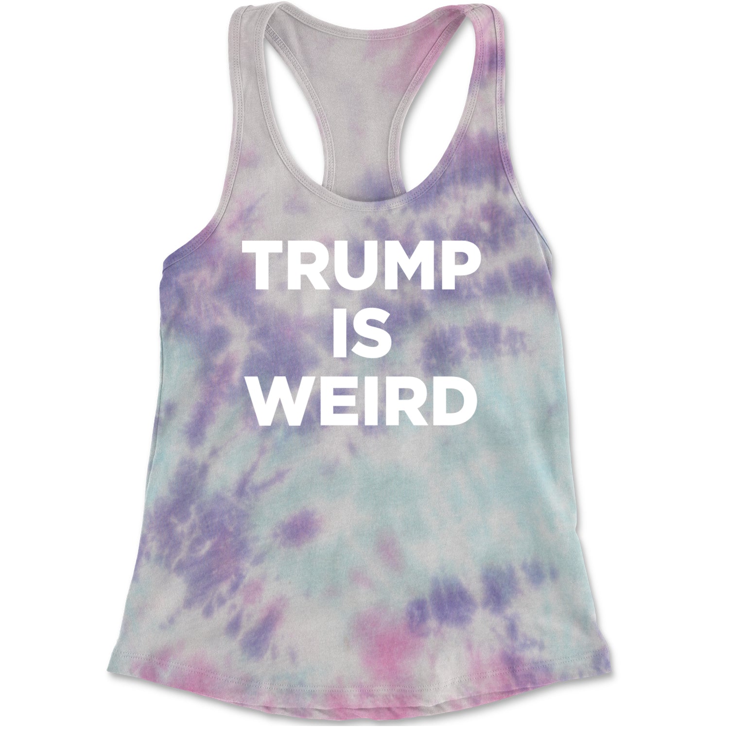 Trump Is Weird Vote Blue Racerback Tank Top for Women Cotton Candy