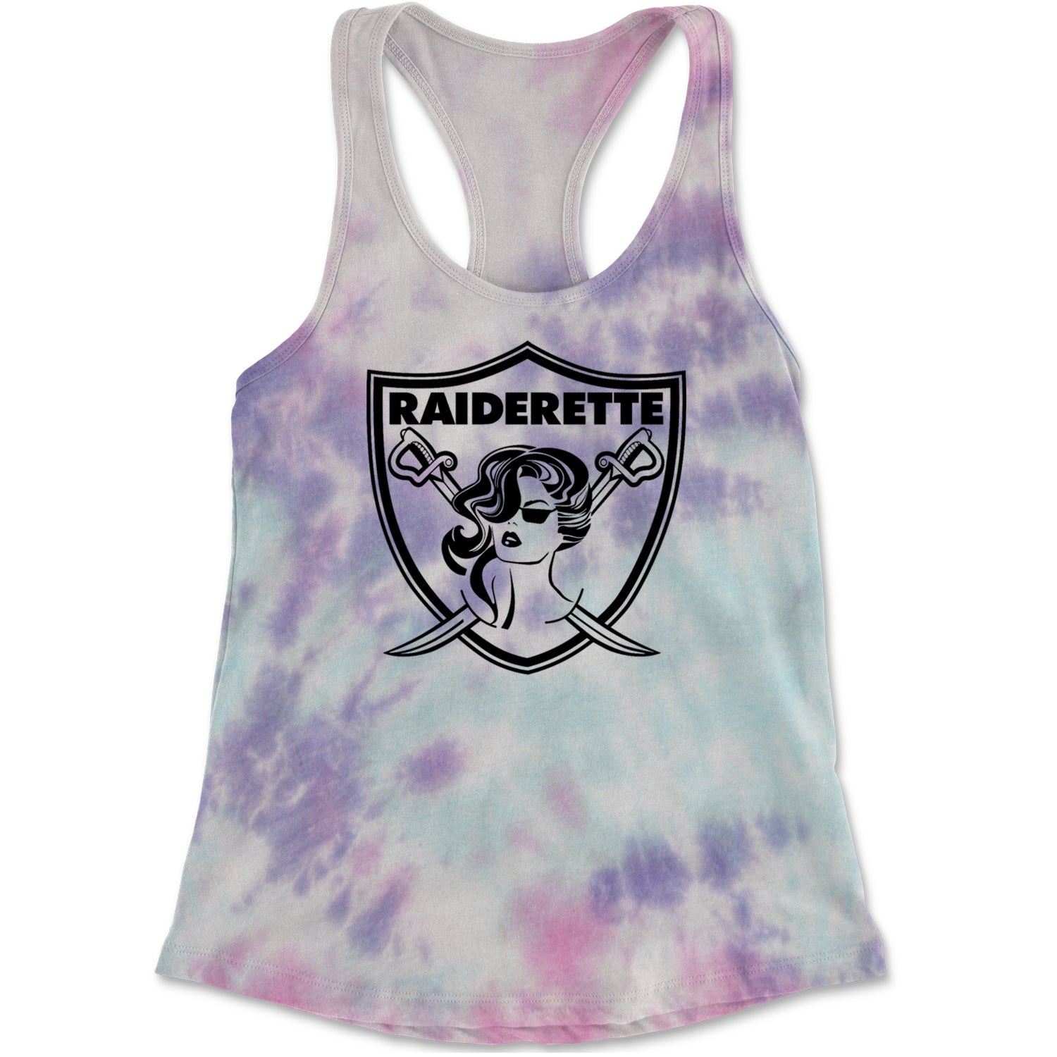 Raiderette Football Gameday Ready Racerback Tank Top for Women Cotton Candy