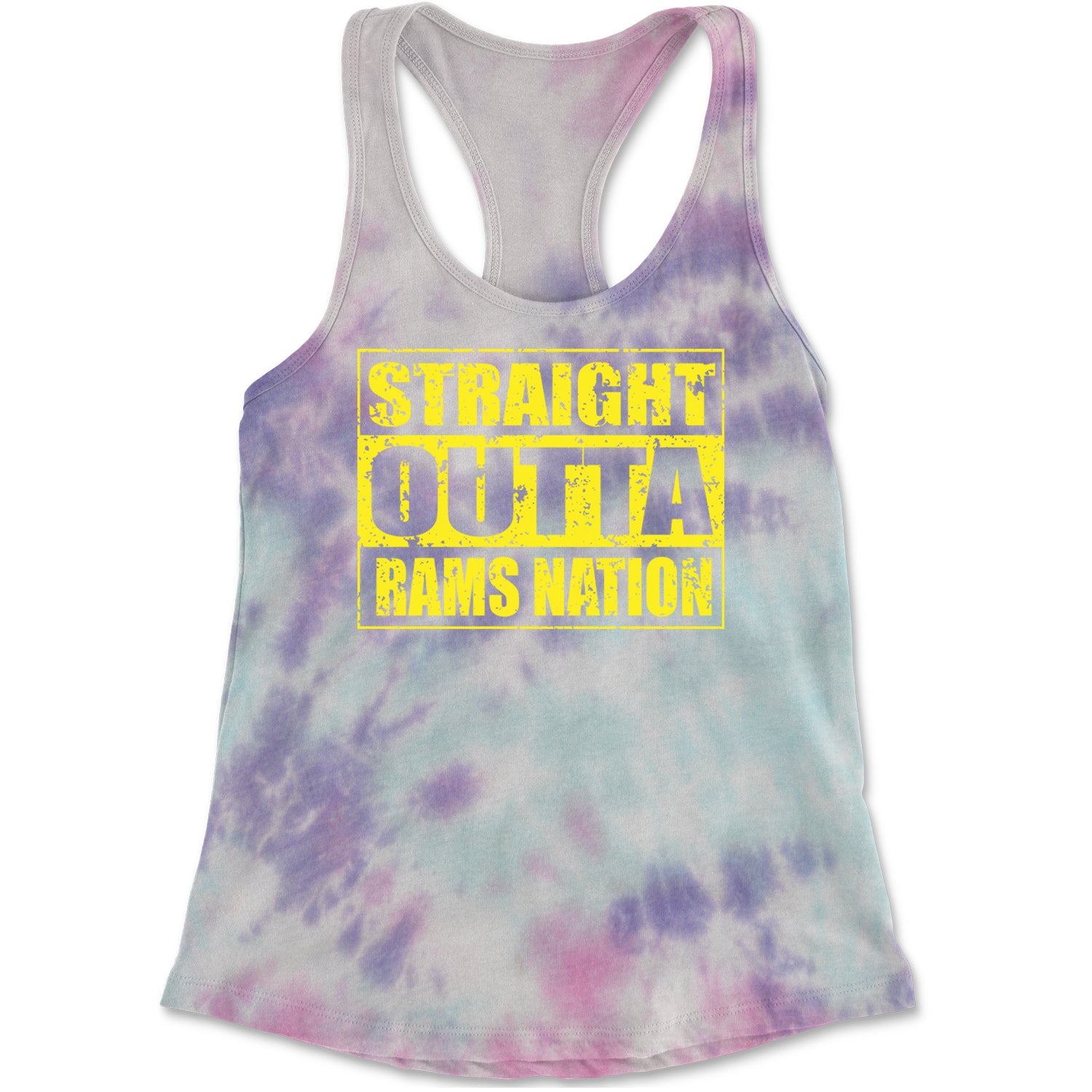 Straight Outta Rams Nation   Racerback Tank Top for Women Cotton Candy