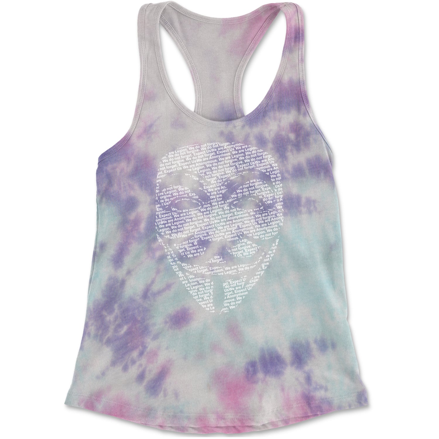 V For Vendetta Anonymous Mask Racerback Tank Top for Women Cotton Candy