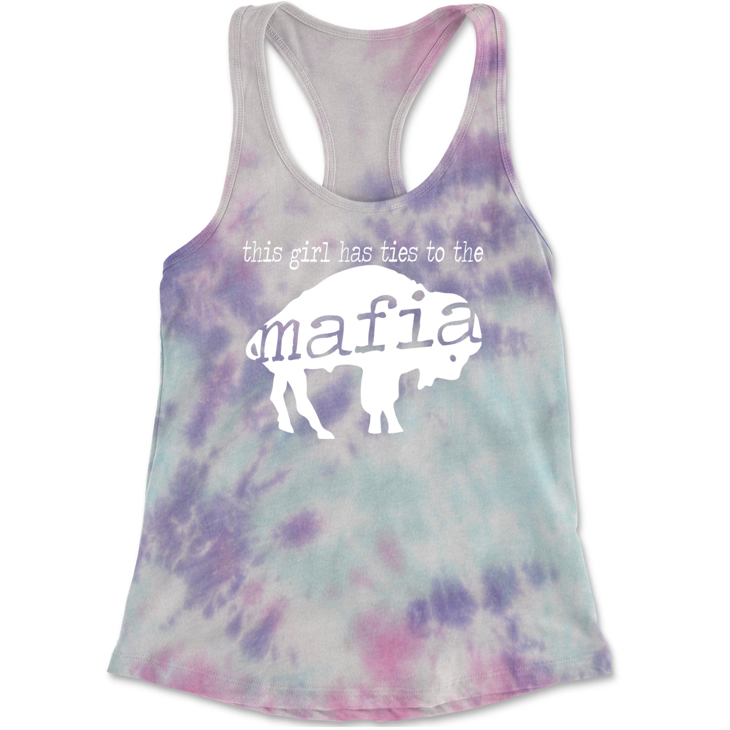 This Girl Has Ties To The Bills Mafia Racerback Tank Top for Women Cotton Candy