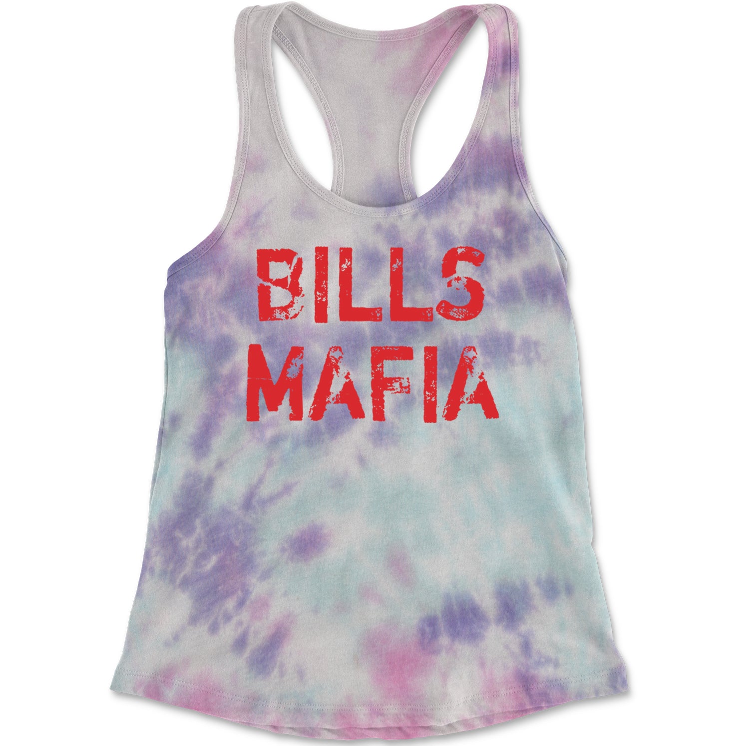 Distressed Bills Mafia Football Racerback Tank Top for Women Cotton Candy