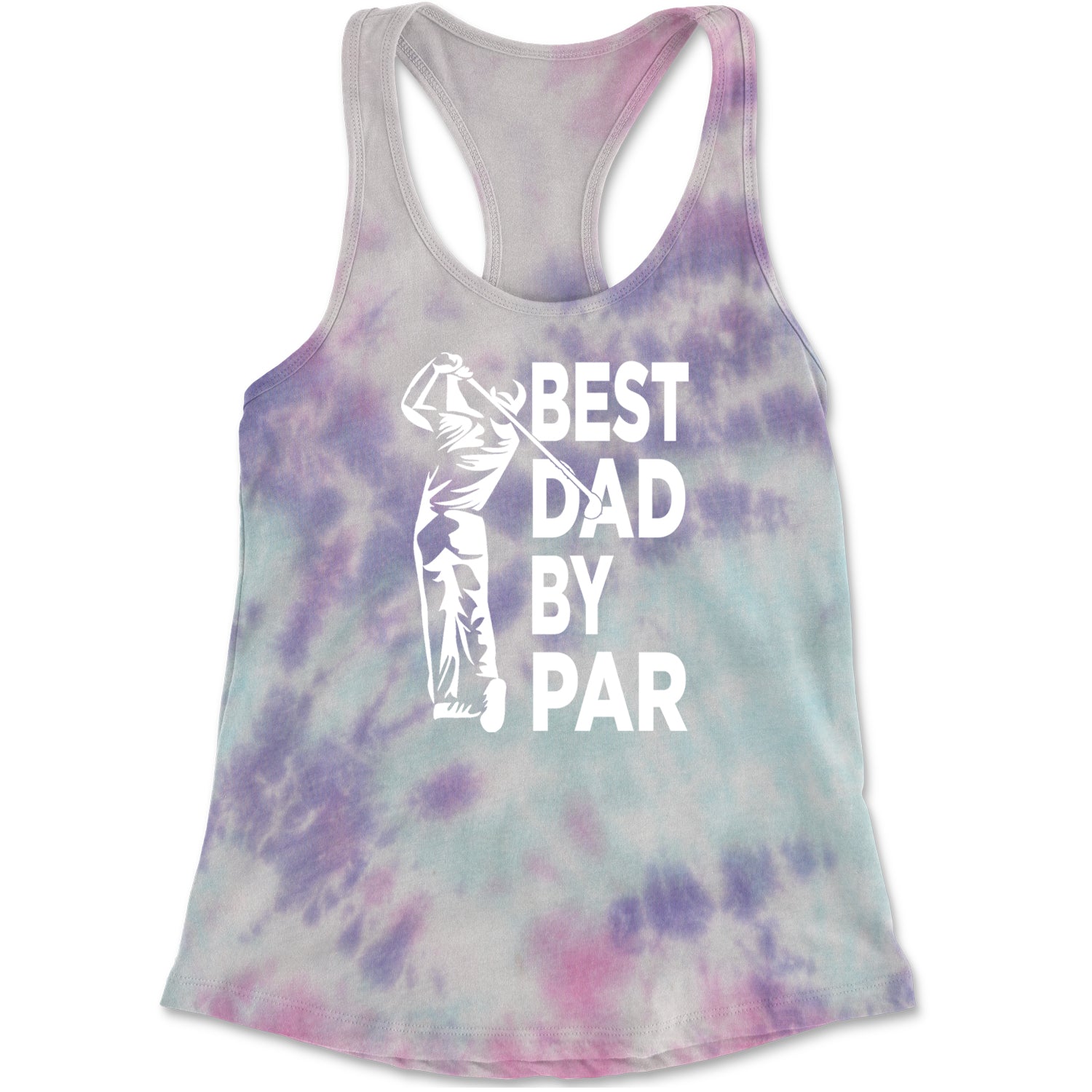 Best Dad By Par Golfing Gift For Father Racerback Tank Top for Women Cotton Candy