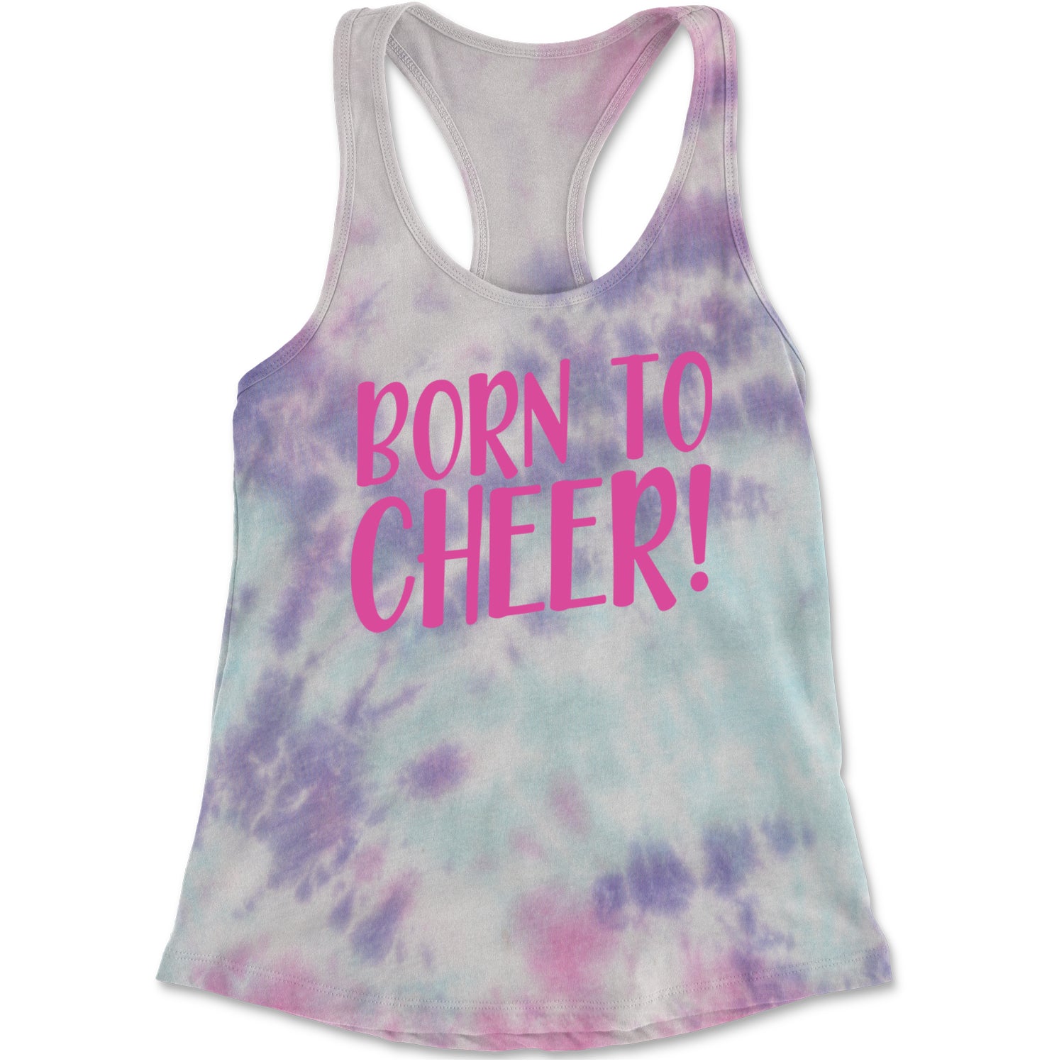 Born To Cheer Racerback Tank Top for Women Cotton Candy