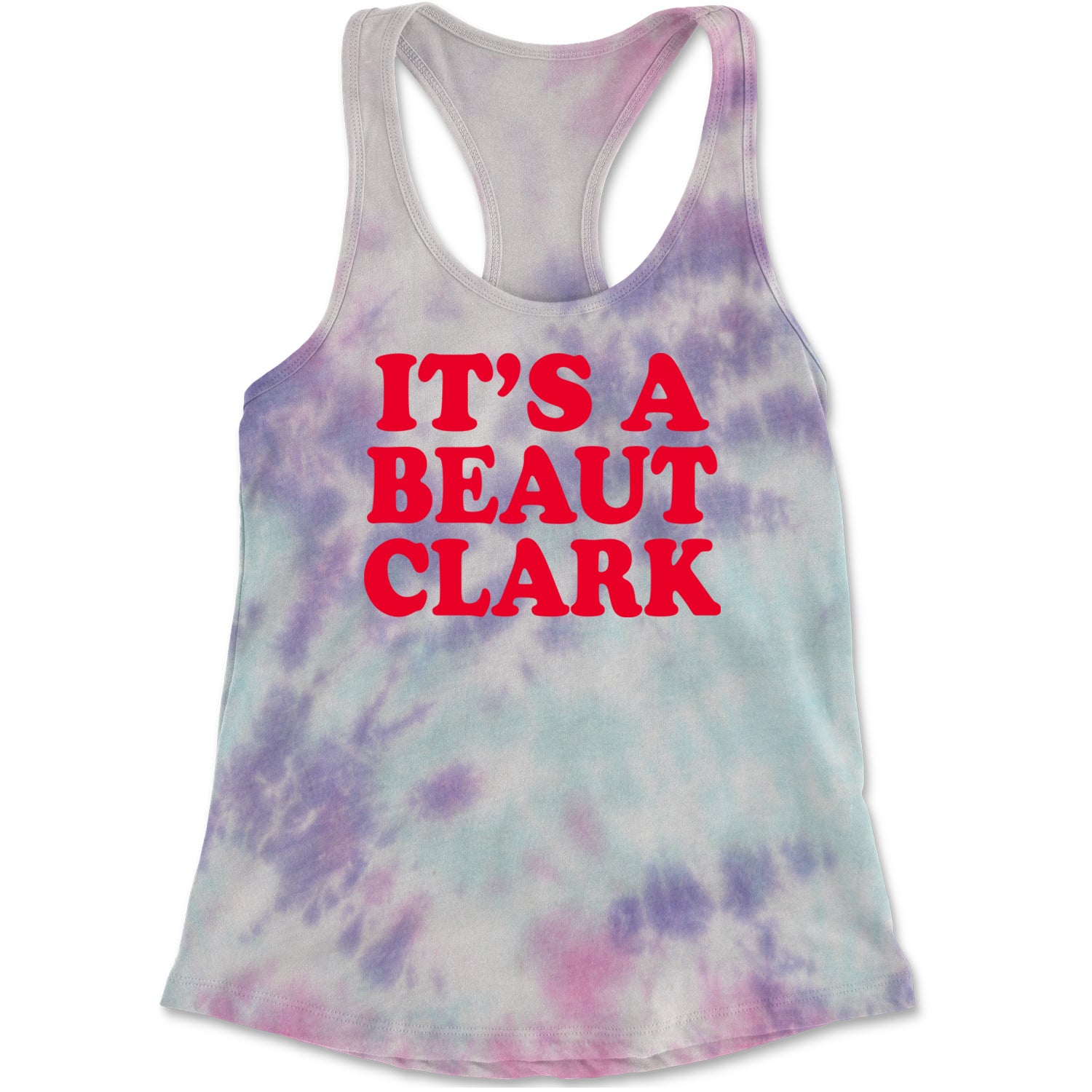 It's a Beaut Clark Festive Christmas Racerback Tank Top for Women Cotton Candy