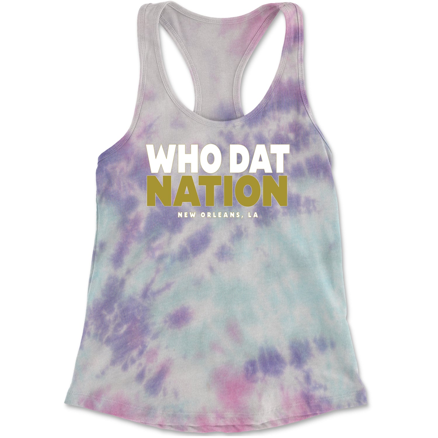 New Orleans Who Dat Nation Racerback Tank Top for Women Cotton Candy