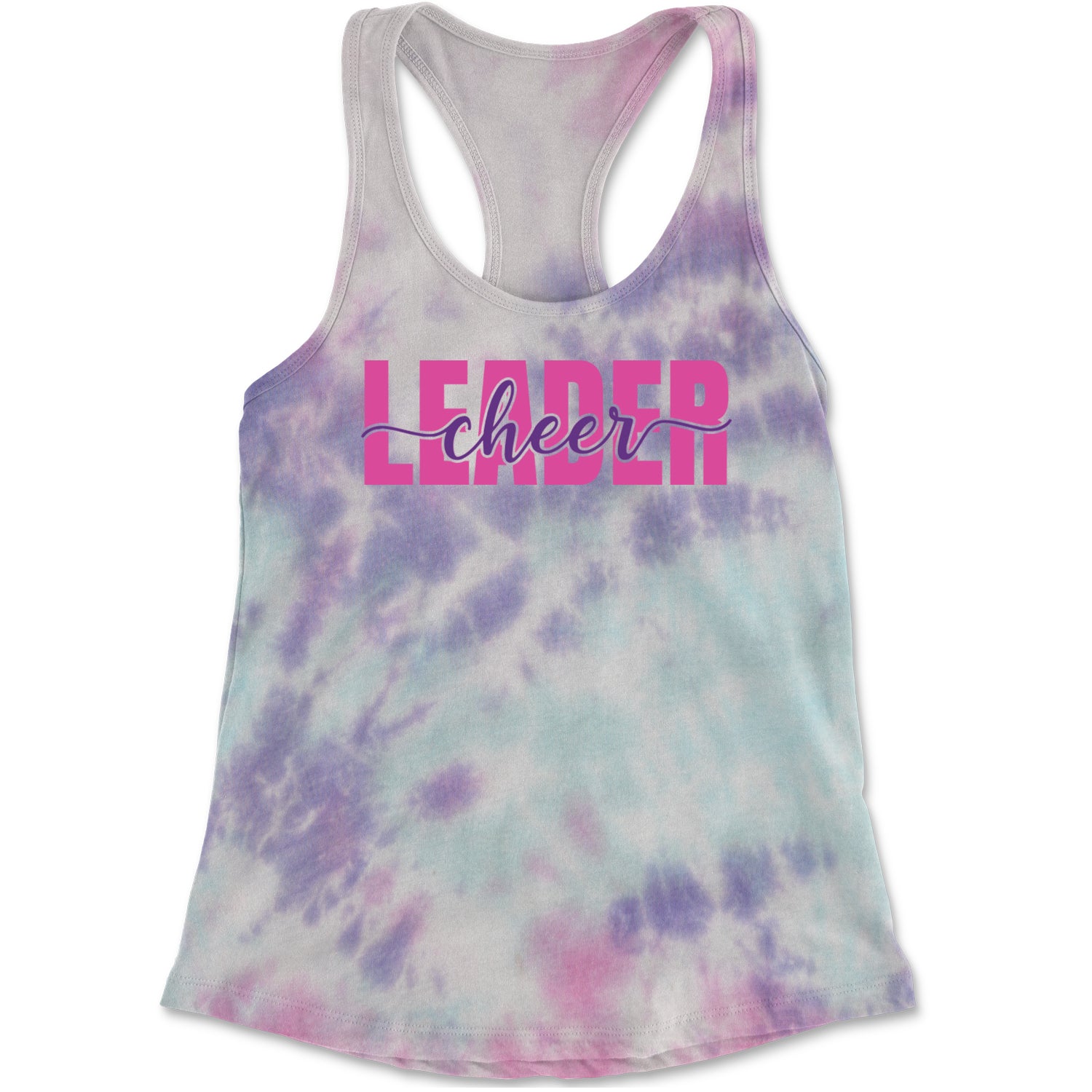 Cheerleader Script Style Racerback Tank Top for Women Cotton Candy